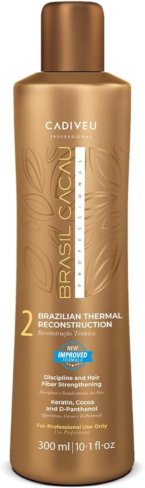 Cadiveu Brasil Cacau Professional 2 Brazilian Thermal Reconstruction- BTR Treatment Keratin Cocoa and D-Panthernal -300ml