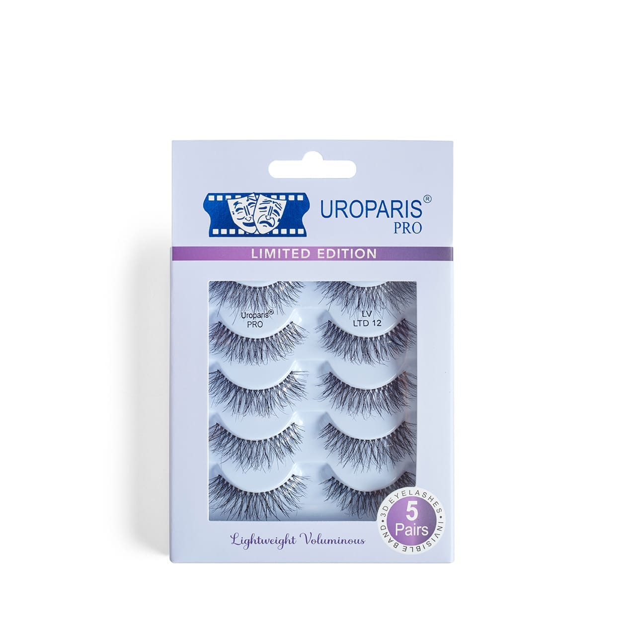 Uroparis Pro - Limited Edition LV LTD 12 Invisible Band 3D Eyelashes - 5 Pairs