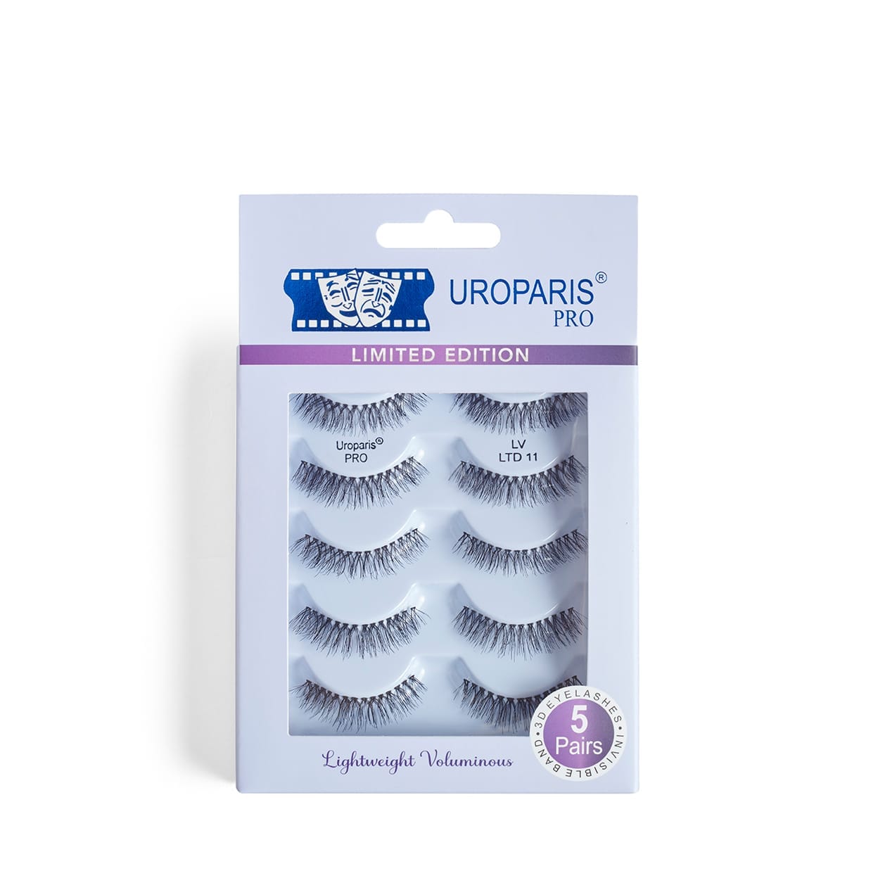 Uroparis Pro - Limited Edition LV LTD 11 Invisible Band 3D Eyelashes - 5 Pairs