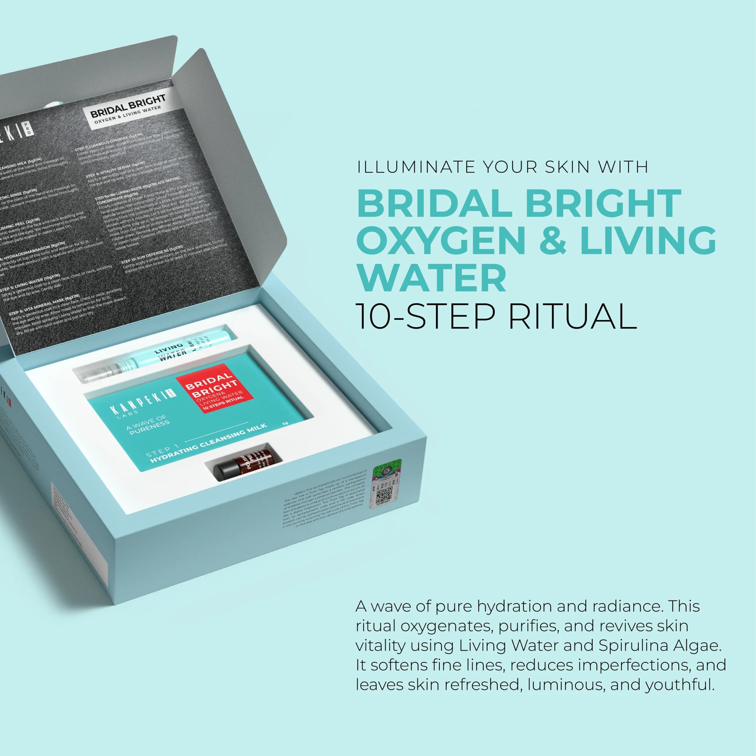 Kanpeki - Bridal Bright Oxygen & Living Water 10 Steps Facial Ritual Kit