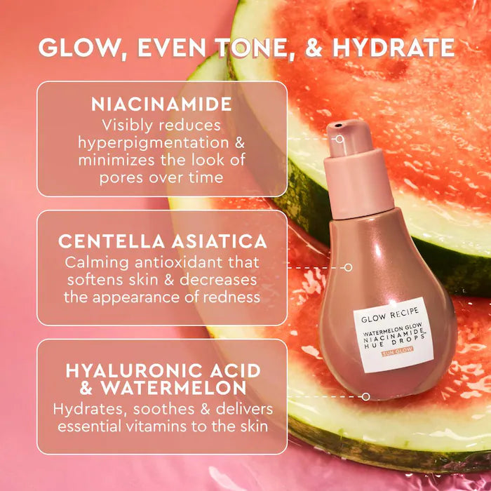 Glow Recipe - Watermelon Glow Niacinamide Hue Drops Sun Glow Serum (40mL)