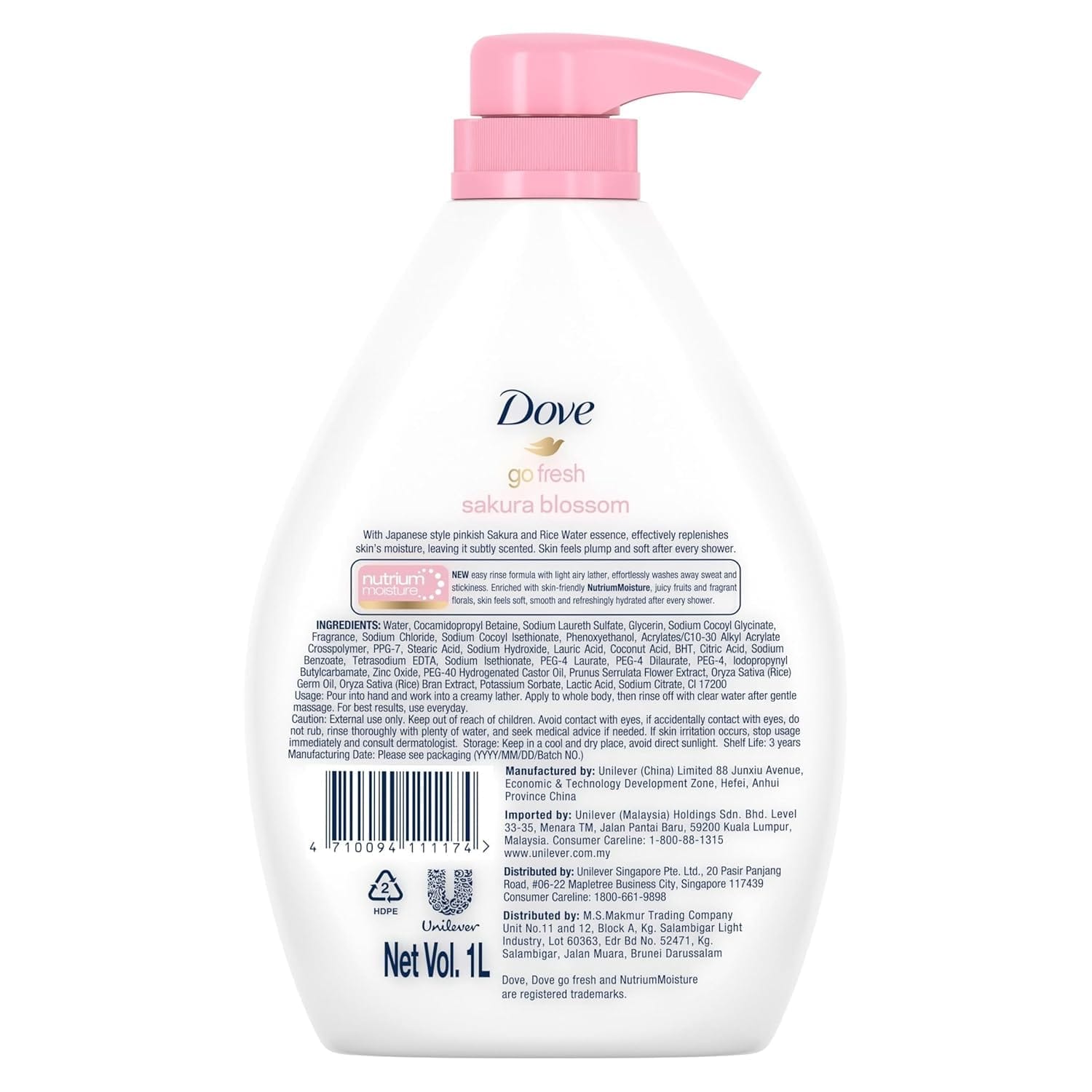Dove - Sakura Blossom Nourishing Body Wash Sakura X Pink Salt (1L)