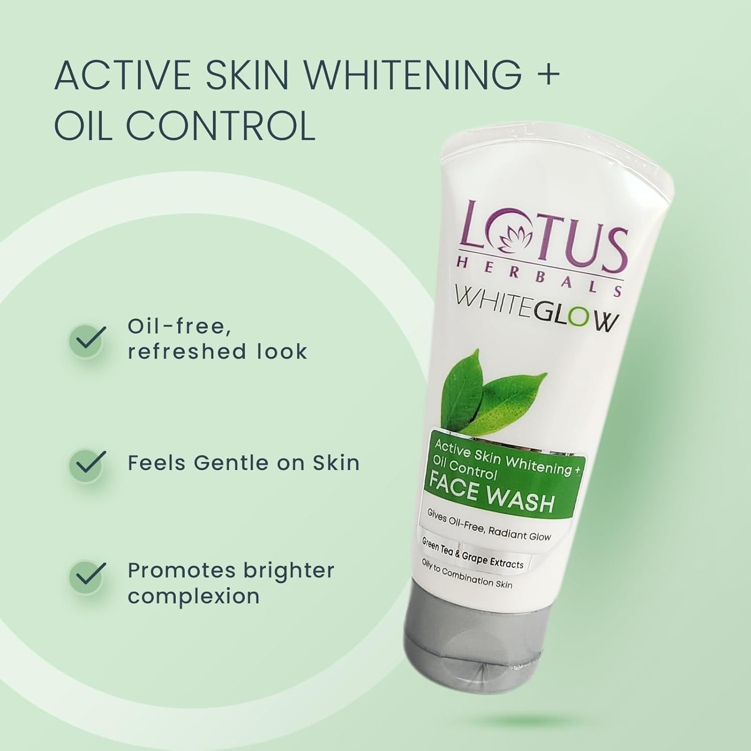 Lotus Herbals - WhiteGlow Active Skin Whitening + Oil Control Facewash (100g)