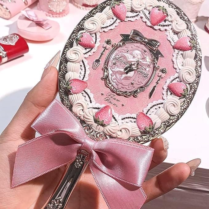 Flower Knows - Strawberry Cupid Collection Hand Mirror (Milky Pink)