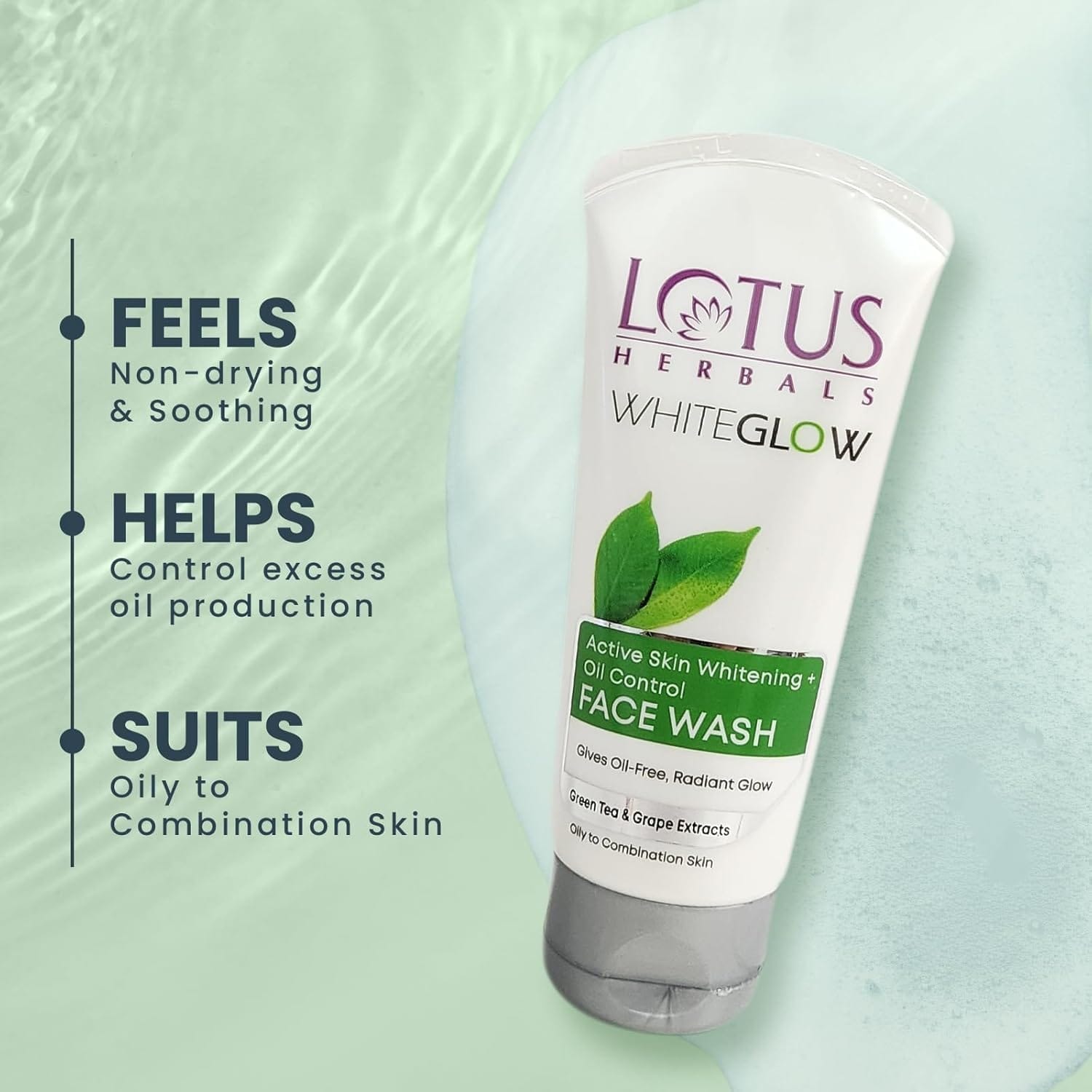 Lotus Herbals - WhiteGlow Active Skin Whitening + Oil Control Facewash (100g)