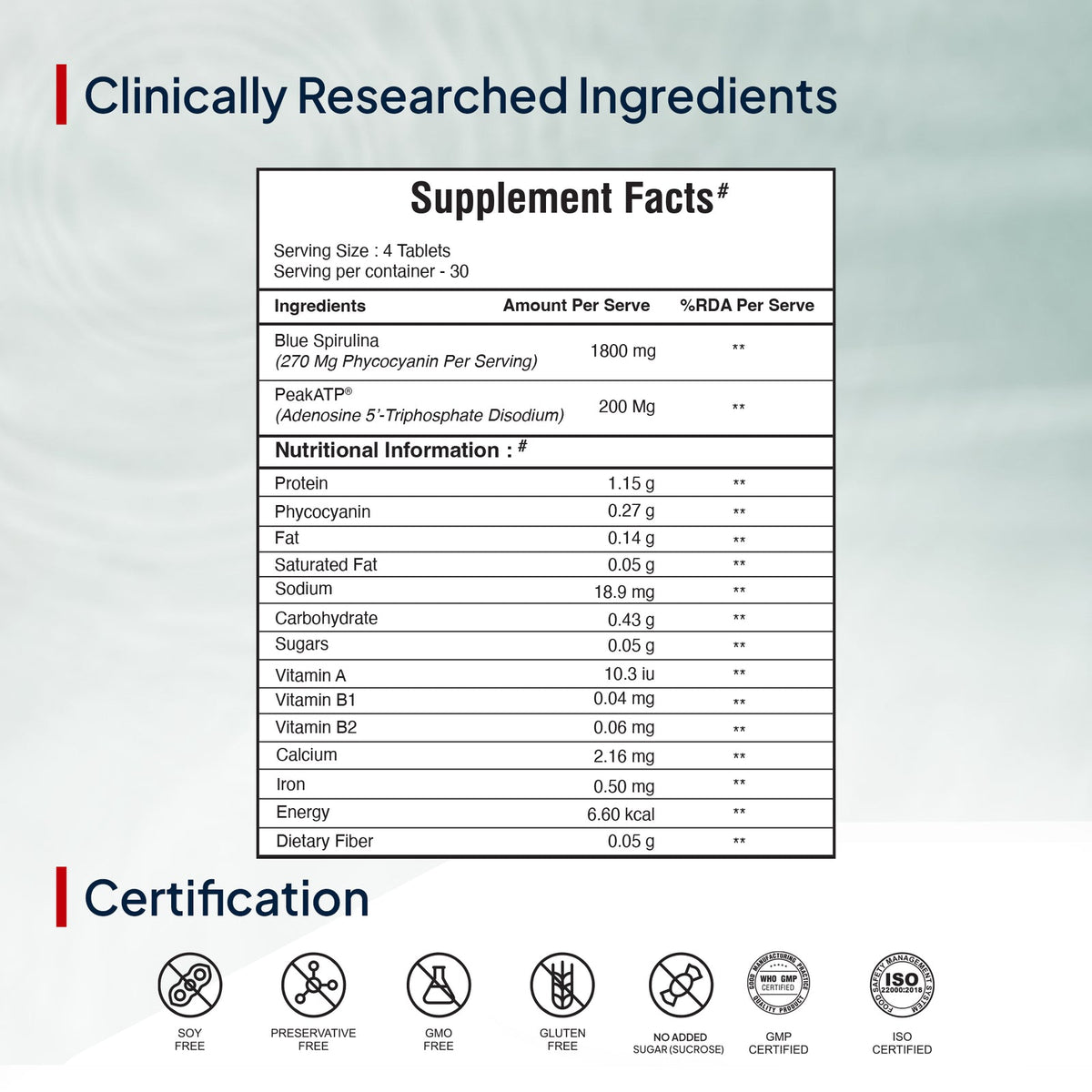 Miduty Blue Spirulina + PeakATP®