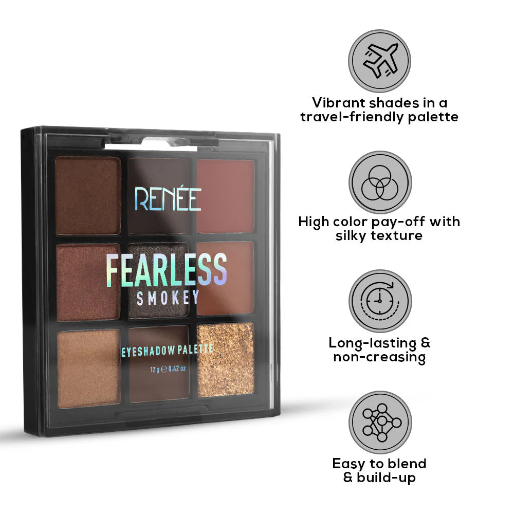 RENEE – Fearless Eyeshadow Palette - Smokey 12gm