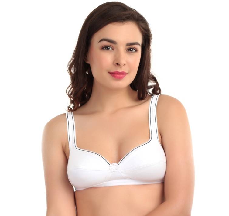 Abelino White Colour Non-Padded Full Coverage Bra (40B) · 40B