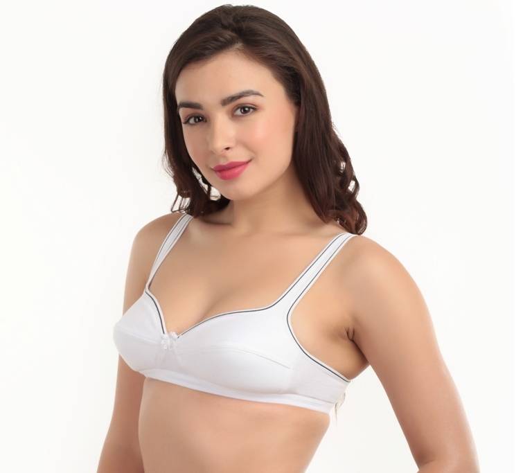 Abelino White Colour Non-Padded Full Coverage Bra (40B) · 40B