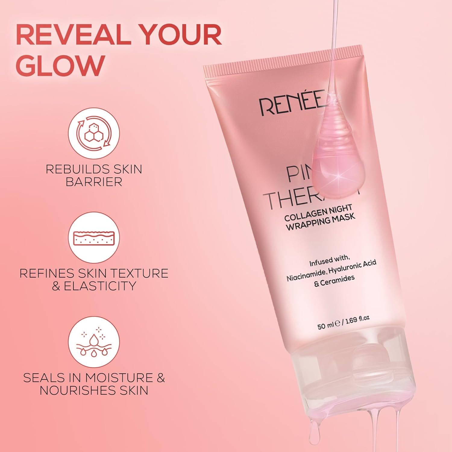 Renee - Pink Therapy Collagen Night Wrapping Mask (50ML)