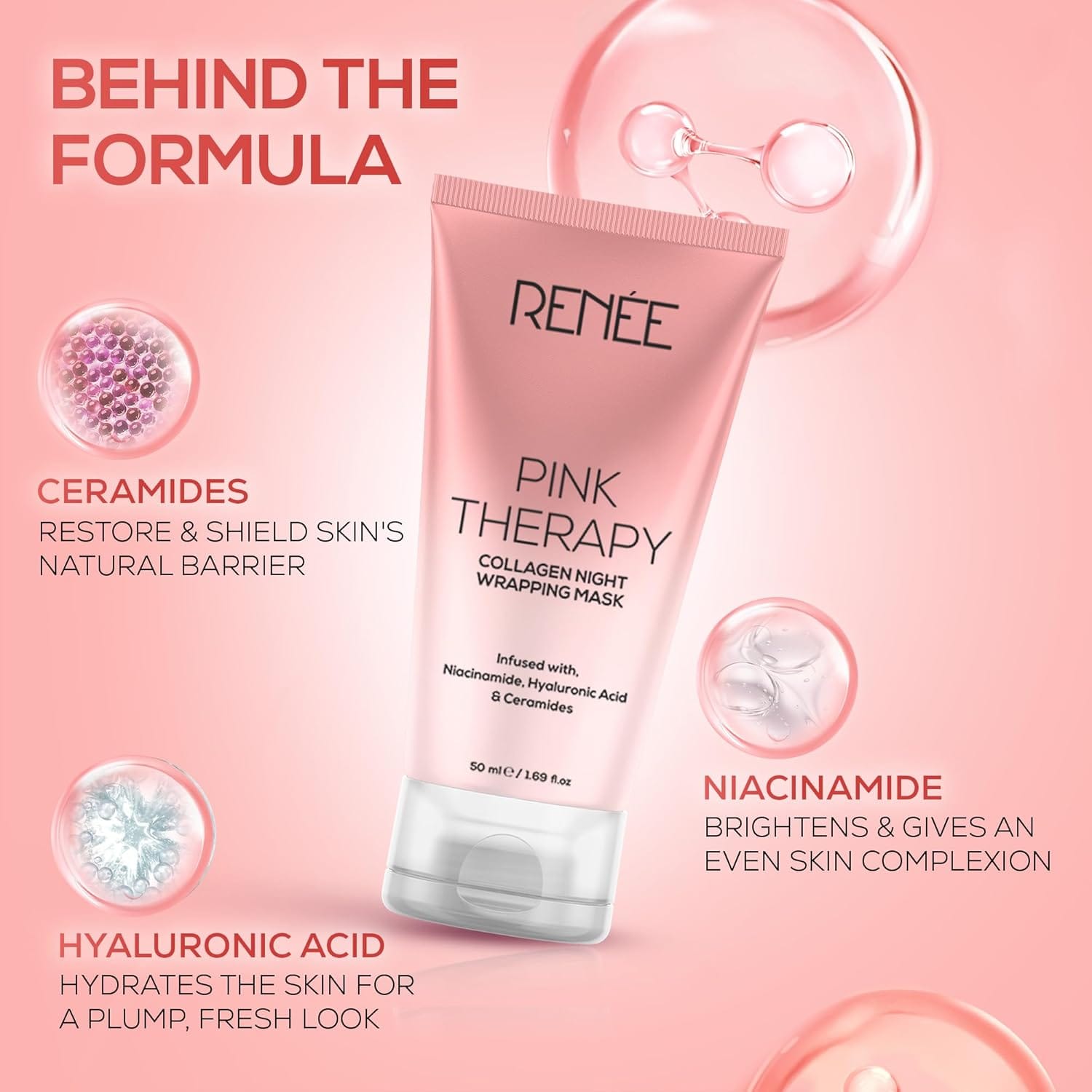 Renee - Pink Therapy Collagen Night Wrapping Mask (50ML)