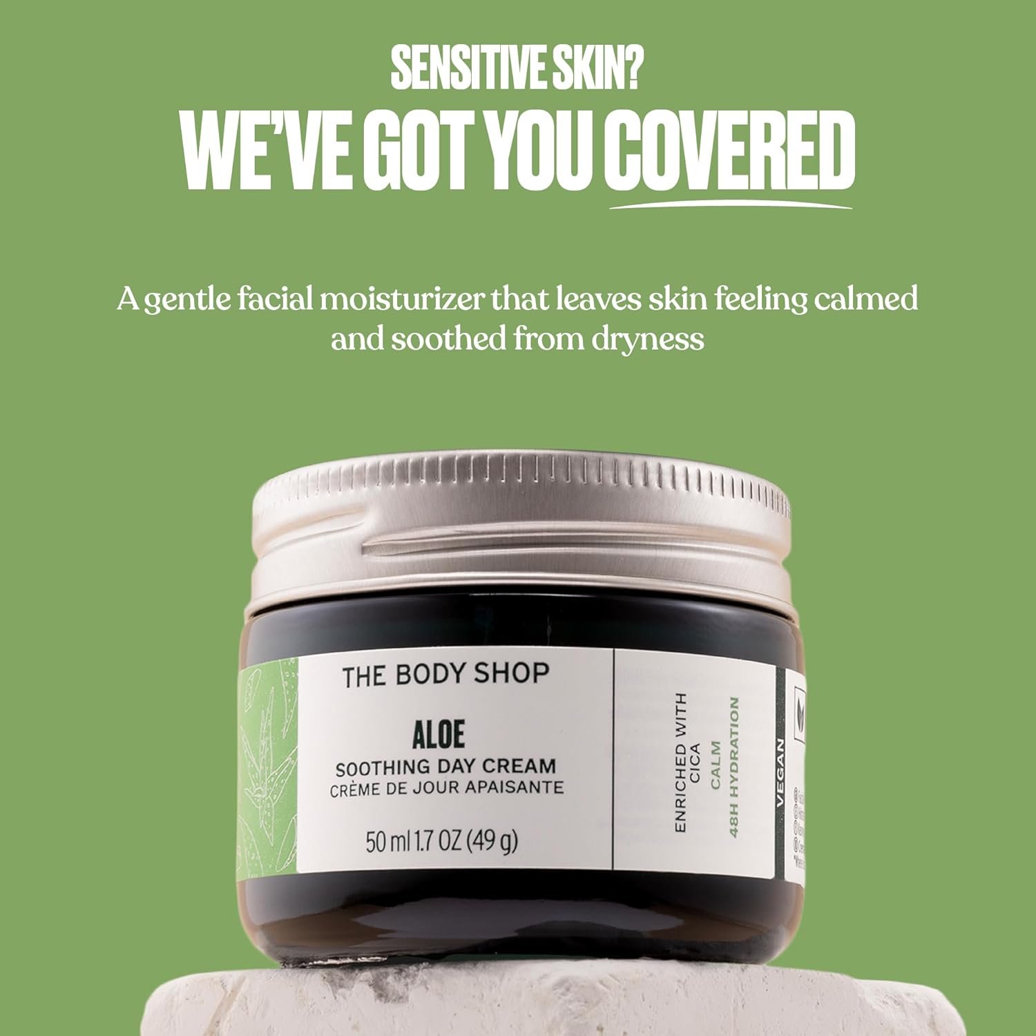 The Body Shop Aloe Vera Day Cream, For Sensitive Skin, Vegan, 50ml - BEAUTY BRATS
