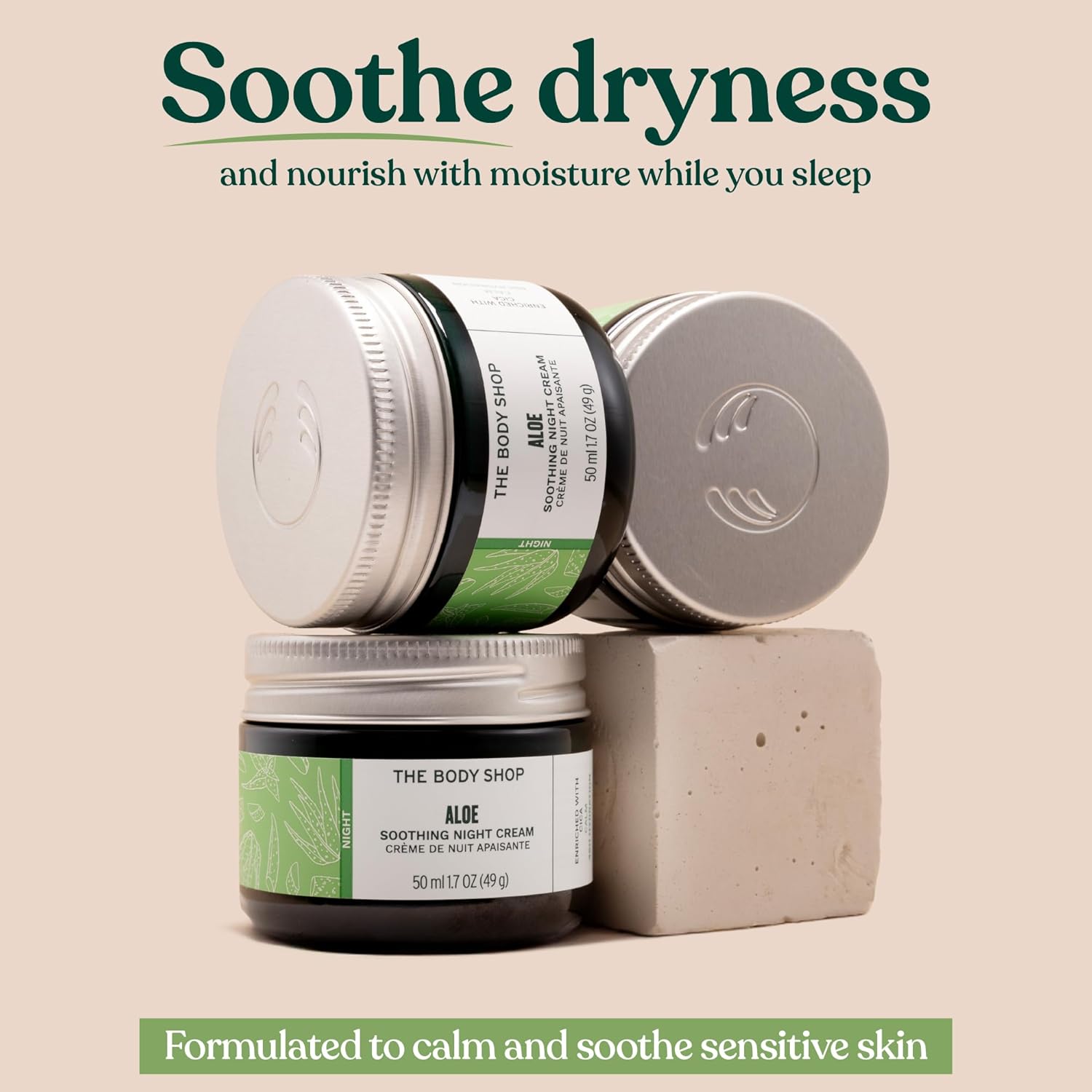 The Body Shop Aloe Vera Night Cream, For Sensitive Skin, Vegan, 50ml - BEAUTY BRATS