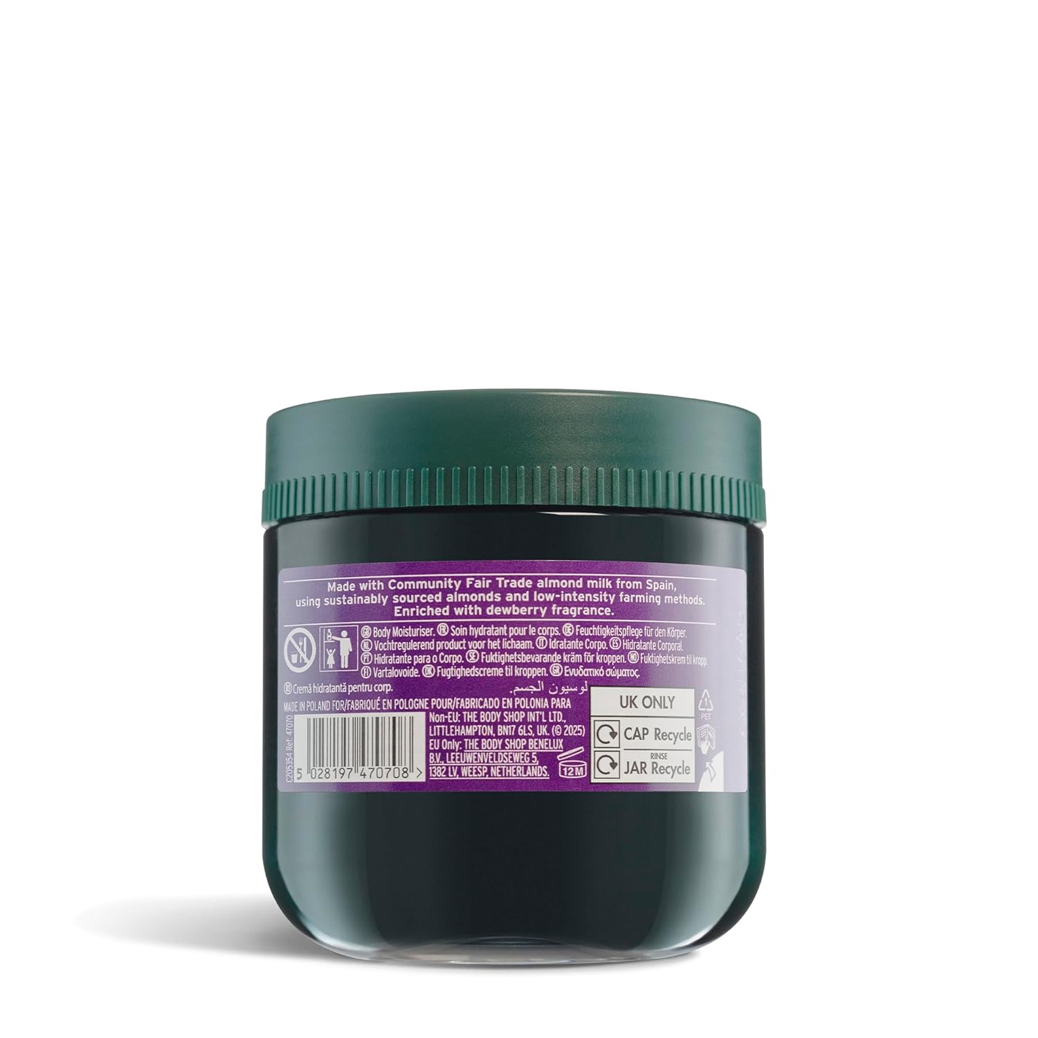 The Body Shop Dewberry Body Yogurt | 48hr Hydrating Moisturizer for Dry Skin | Fruity Scent, Lightweight, Vegan, 200 ml - BEAUTY BRATS
