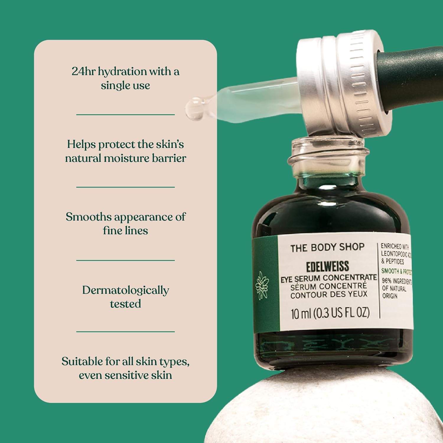 The Body Shop Edelweiss Eye Concentrate – Smooths Under Eye Area – Vegan – 10ml - BEAUTY BRATS
