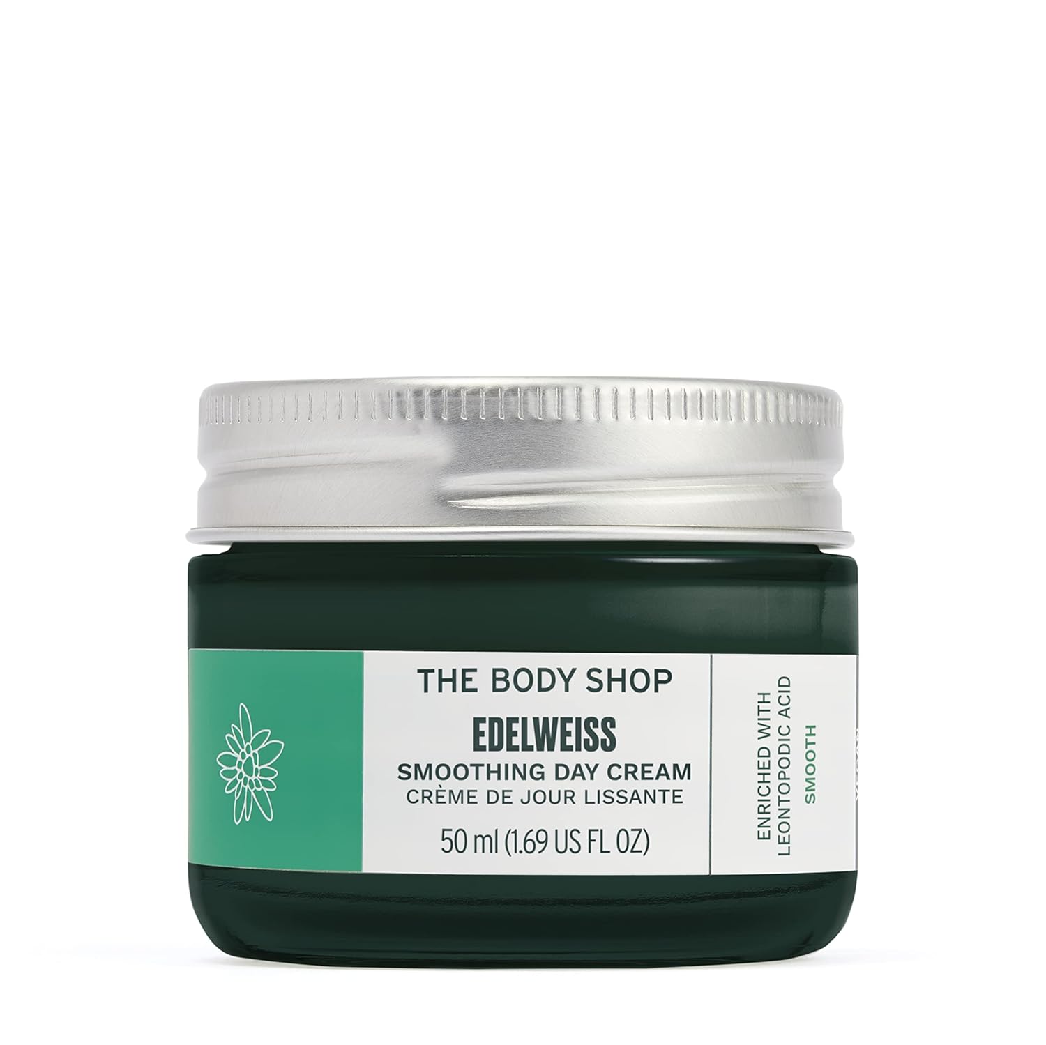 The Body Shop Edelweiss Smoothing Day Cream – For Smoother Looking Skin – Vegan – 50ml - BEAUTY BRATS