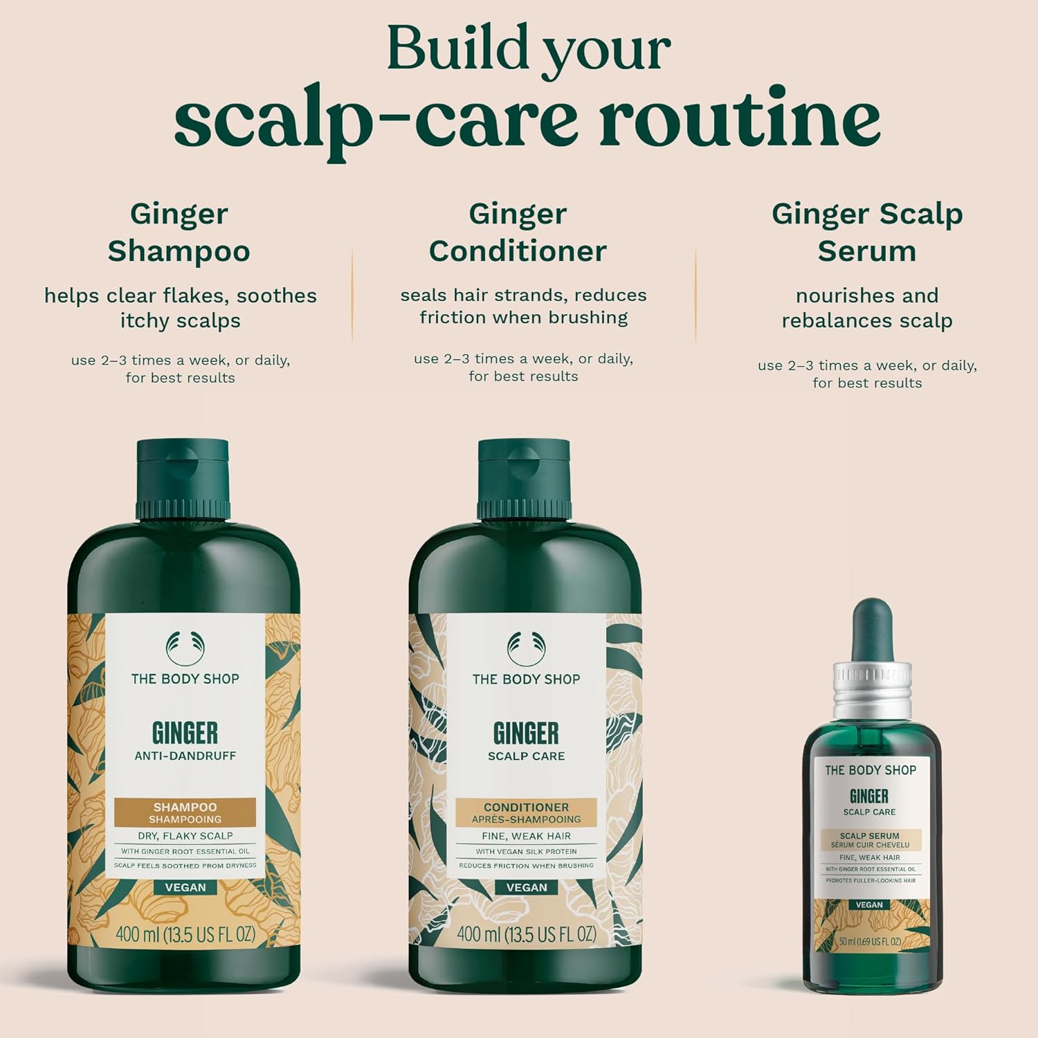 The Body Shop Ginger Scalp Care Shampoo – For Dry, Flaky Scalp – With Vegan Silk Protein – 250ml - BEAUTY BRATS
