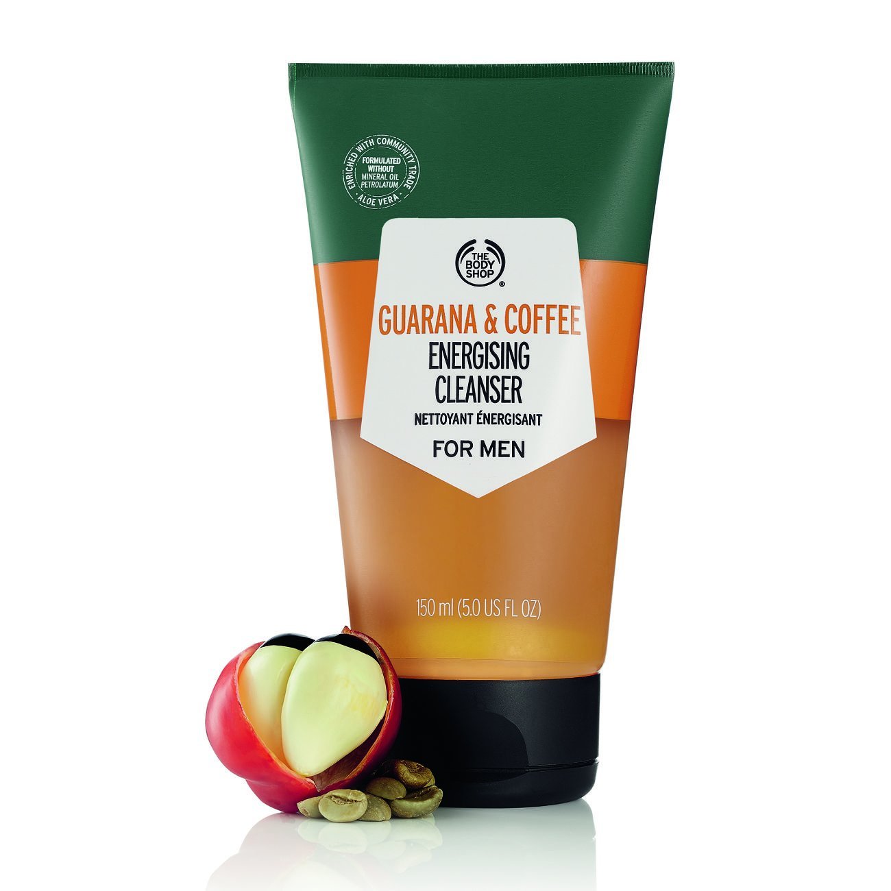 The Body Shop Guarana and Coffee Energizing Cleanser For Men, 5 Fl Oz (Vegan) - BEAUTY BRATS