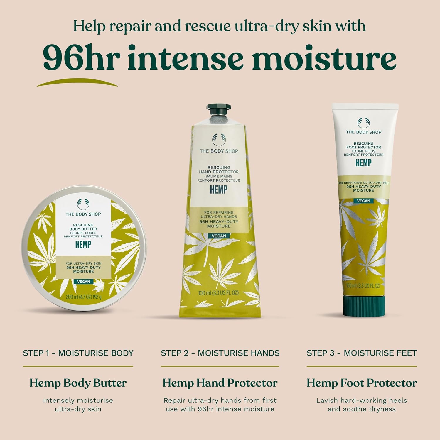 The Body Shop Hemp Foot Protector – Protecting & Hydrating Care for Ultra Dry Feet – 3.5 oz - BEAUTY BRATS