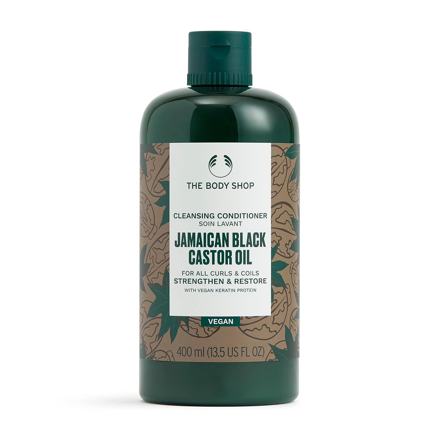 The Body Shop Jamaican Black Castor Oil Conditioner For Curly Hair - Strengthen & Restore With Vegan Keratin Protein - Vegan - 13.5 Fl Oz - BEAUTY BRATS