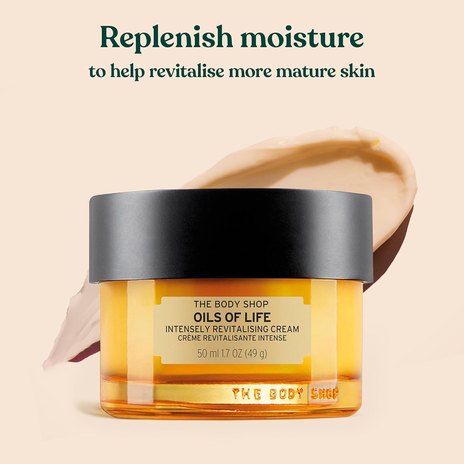 The Body Shop Oils of Life Intensely Revitalizing Cream - Lightweight, Nourishing Cream - Revitalizes Skin - 1.7 Fl Oz - BEAUTY BRATS