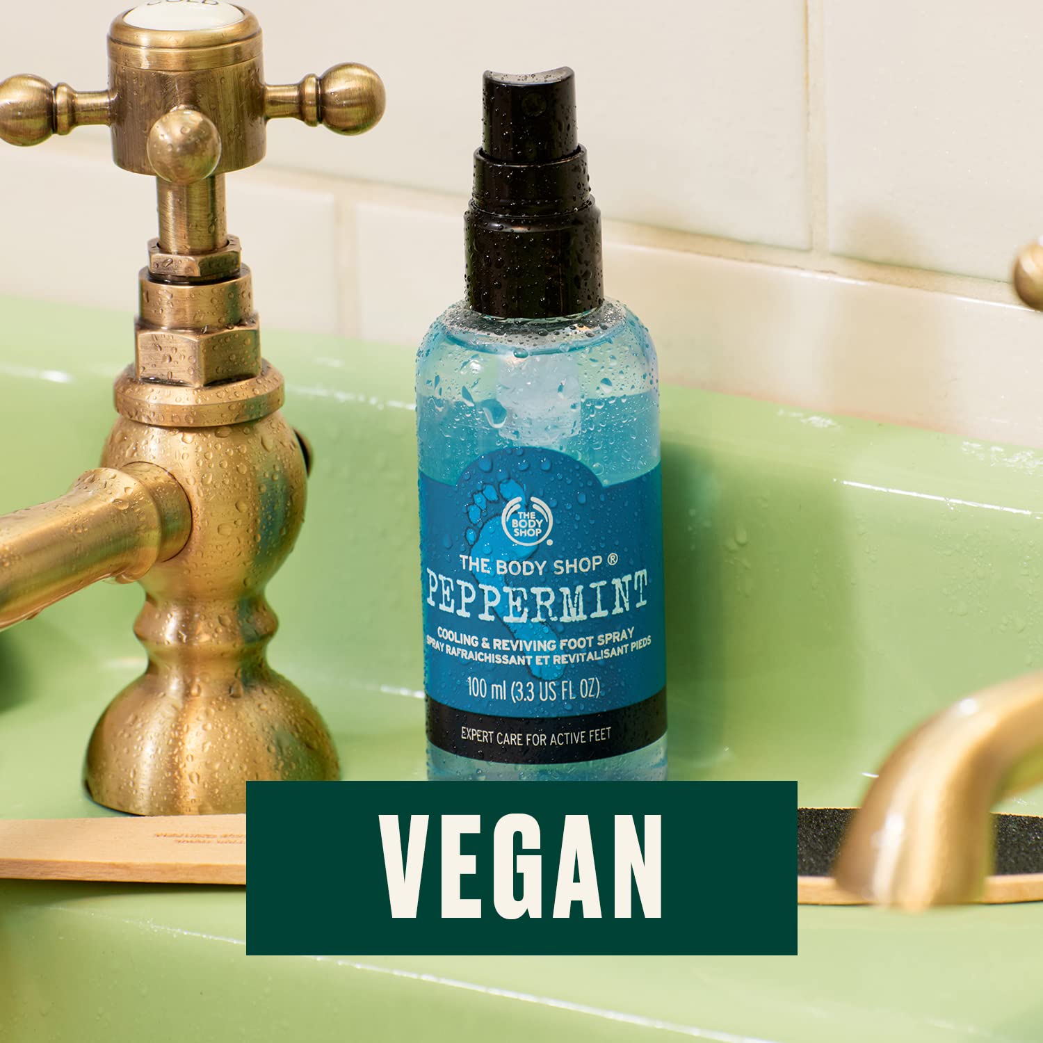 The Body Shop Peppermint Cooling & Reviving Foot Spray – For Tired, Achy Feet – Vegan – 3.3 oz - BEAUTY BRATS
