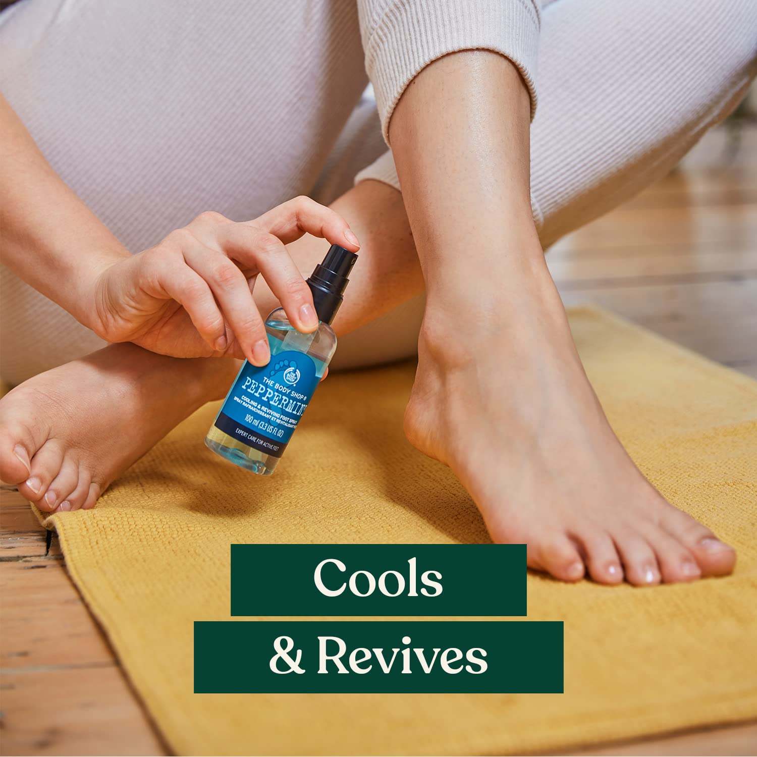 The Body Shop Peppermint Cooling & Reviving Foot Spray – For Tired, Achy Feet – Vegan – 3.3 oz - BEAUTY BRATS