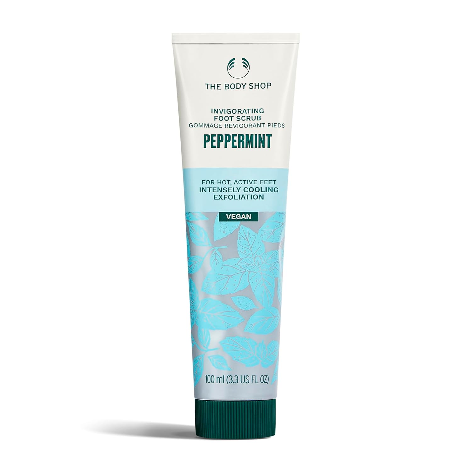 The Body Shop Peppermint Invigorating Foot Scrub | Cooling Exfoliator for Dry Cracked Feet | Vegan, 100 ml / 3.3 oz - BEAUTY BRATS