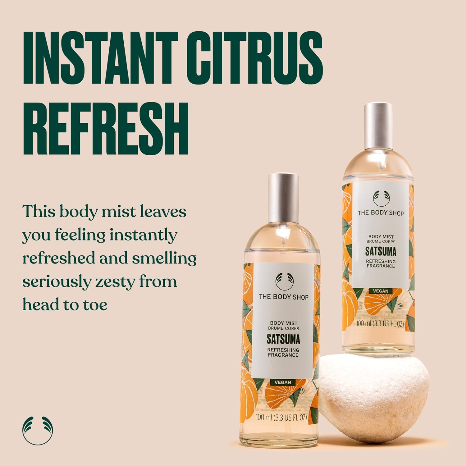 The Body Shop Satsuma Body Mist – Refreshes and Cools with a Citrus Scent – Vegan – 3.3 oz - BEAUTY BRATS
