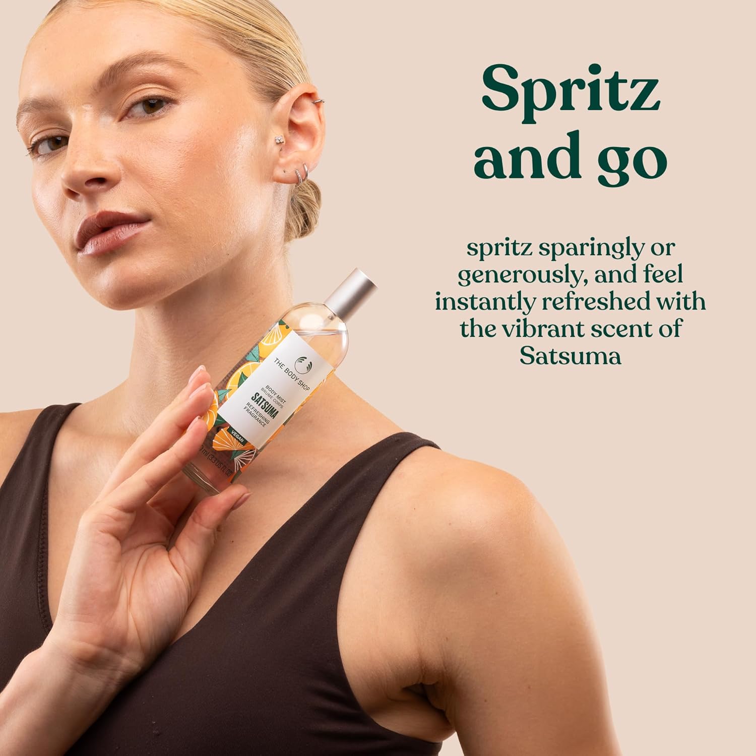 The Body Shop Satsuma Body Mist – Refreshes and Cools with a Citrus Scent – Vegan – 3.3 oz - BEAUTY BRATS