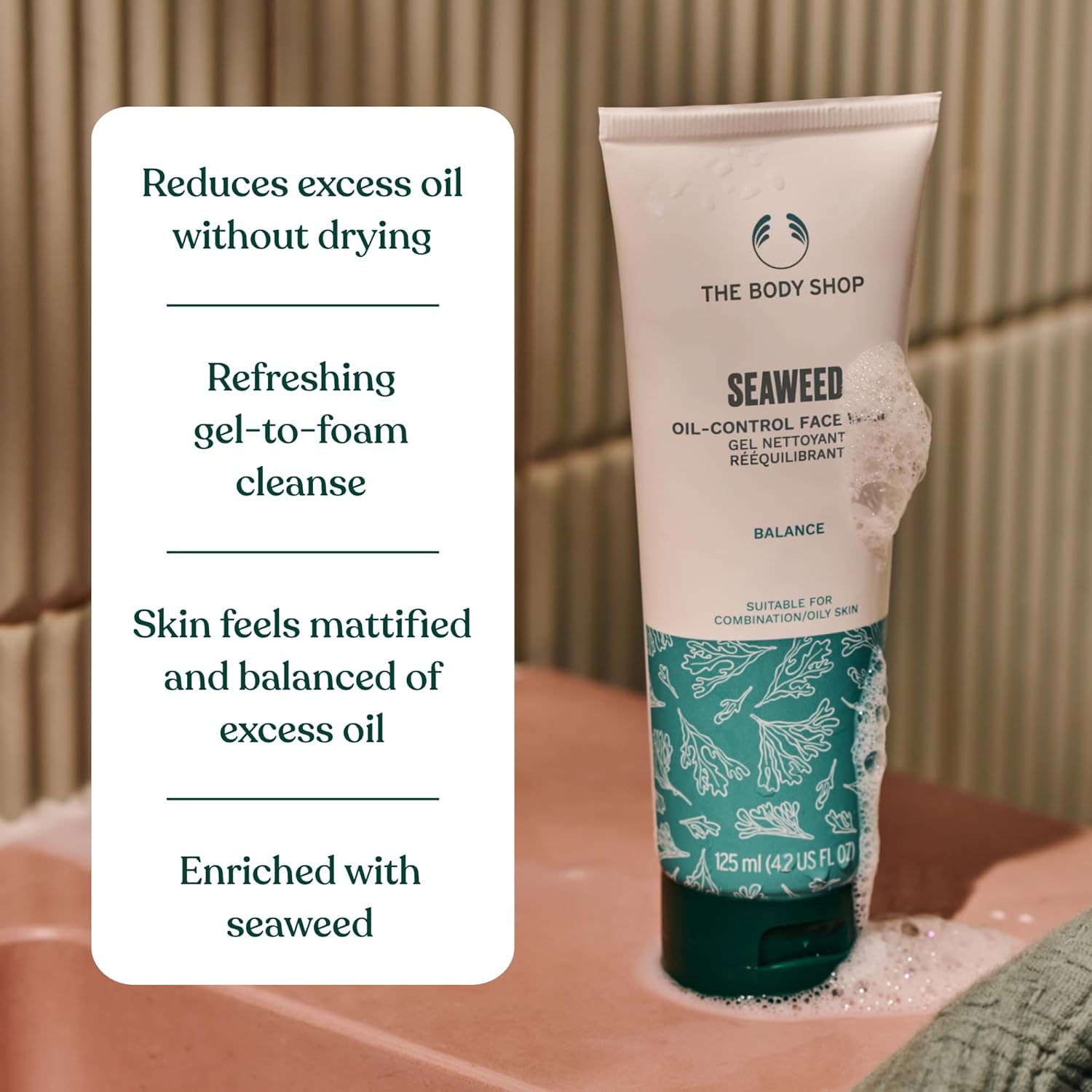 The Body Shop Seaweed Gel Cleanser, For Oily and Combination Skin, Vegan, 125ml - BEAUTY BRATS