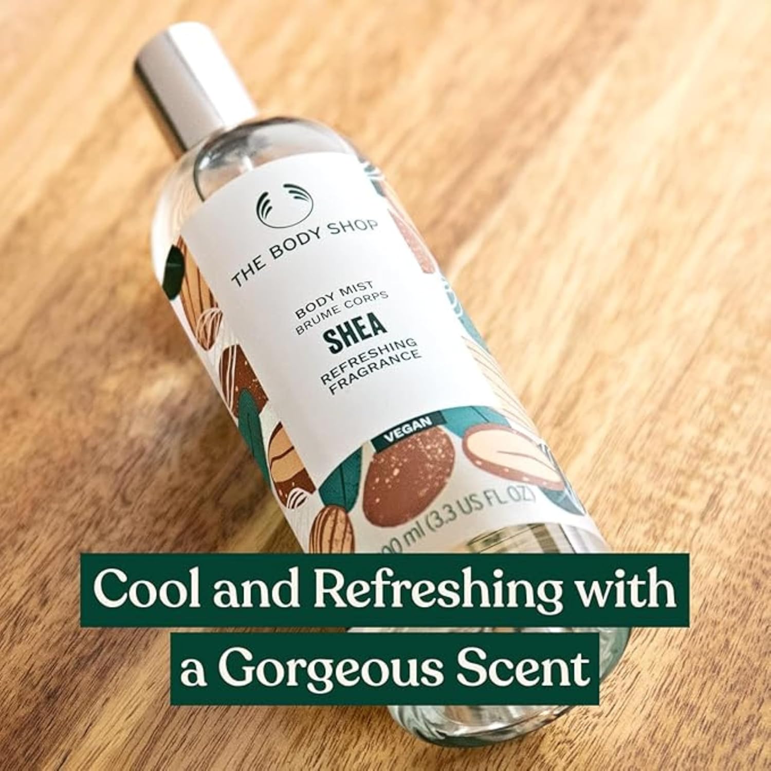 The Body Shop Shea Body Mist – Refreshes and Cools with a Sweet Nutty Scent – Vegan – 3.3 oz - BEAUTY BRATS