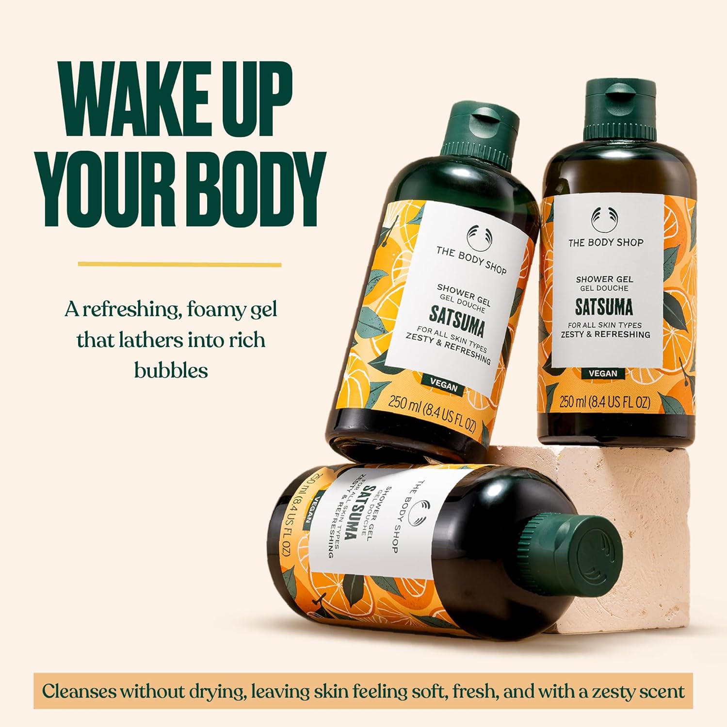 The Body Shop Shower Gel, Satsuma, 8.4 fluid Oz - BEAUTY BRATS