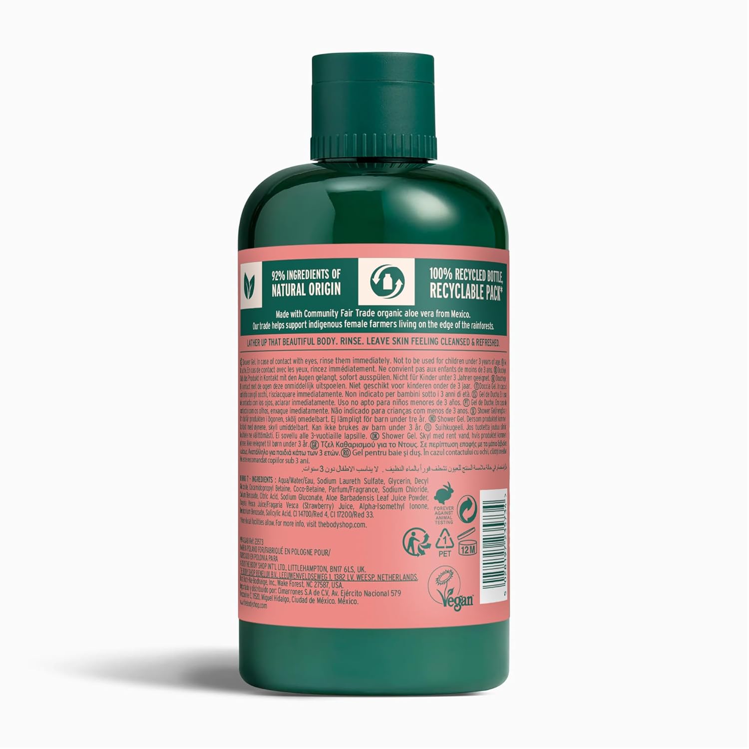 The Body Shop Strawberry Shower Gel | Cleansing & Refreshing Body Wash for All Skin Types | Lathering with Aloe Vera for Softer Skin, Vegan, 250 ml / 8.4 oz - BEAUTY BRATS