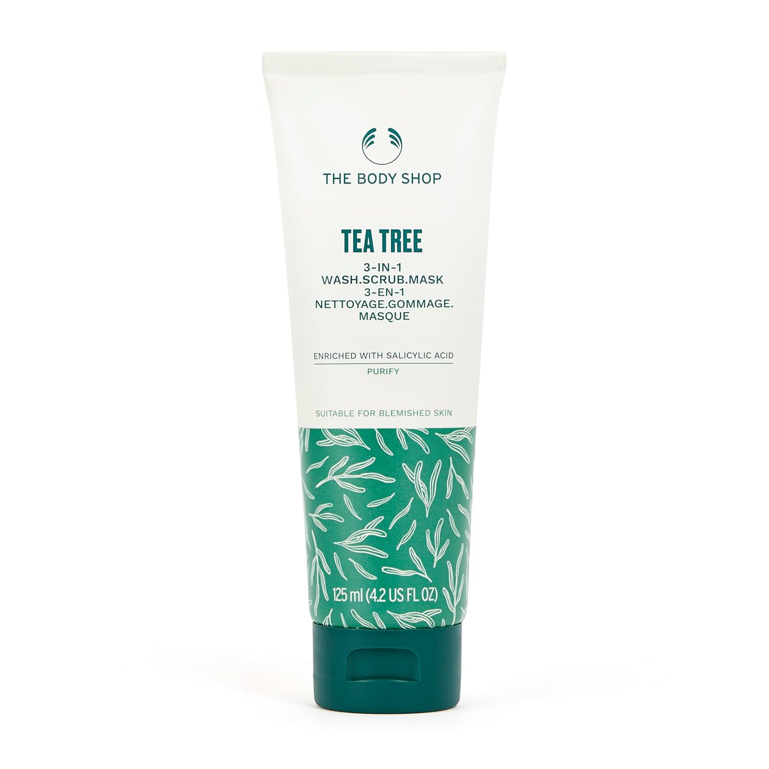 The Body Shop Tea Tree 3 in 1 Wash Scrub & Mask – Purifying Vegan Skincare For Oily, Blemished Skin – 4.2 oz - BEAUTY BRATS
