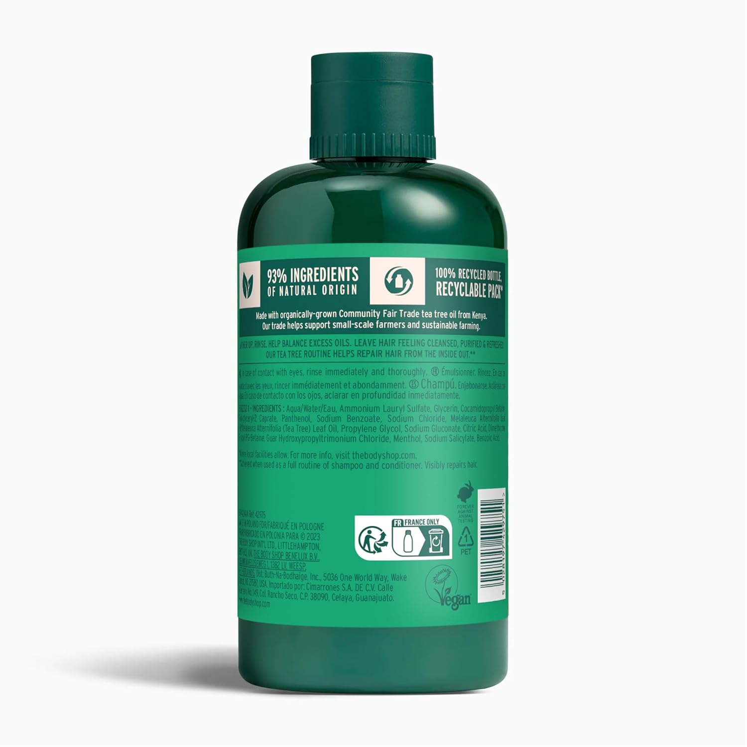 The Body Shop Tea Tree Purifying & Balancing Shampoo for Oily Hair & Scalp, Vegan, 8.4 Fl Oz - BEAUTY BRATS
