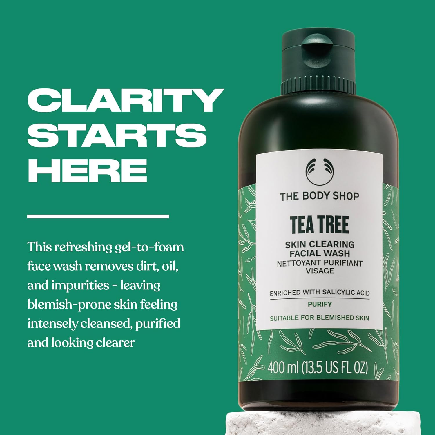 The Body Shop Tea Tree Skin Clearing Facial Wash – Purifying Vegan Face Wash For Oily, Blemished Skin – 8.4 oz - BEAUTY BRATS