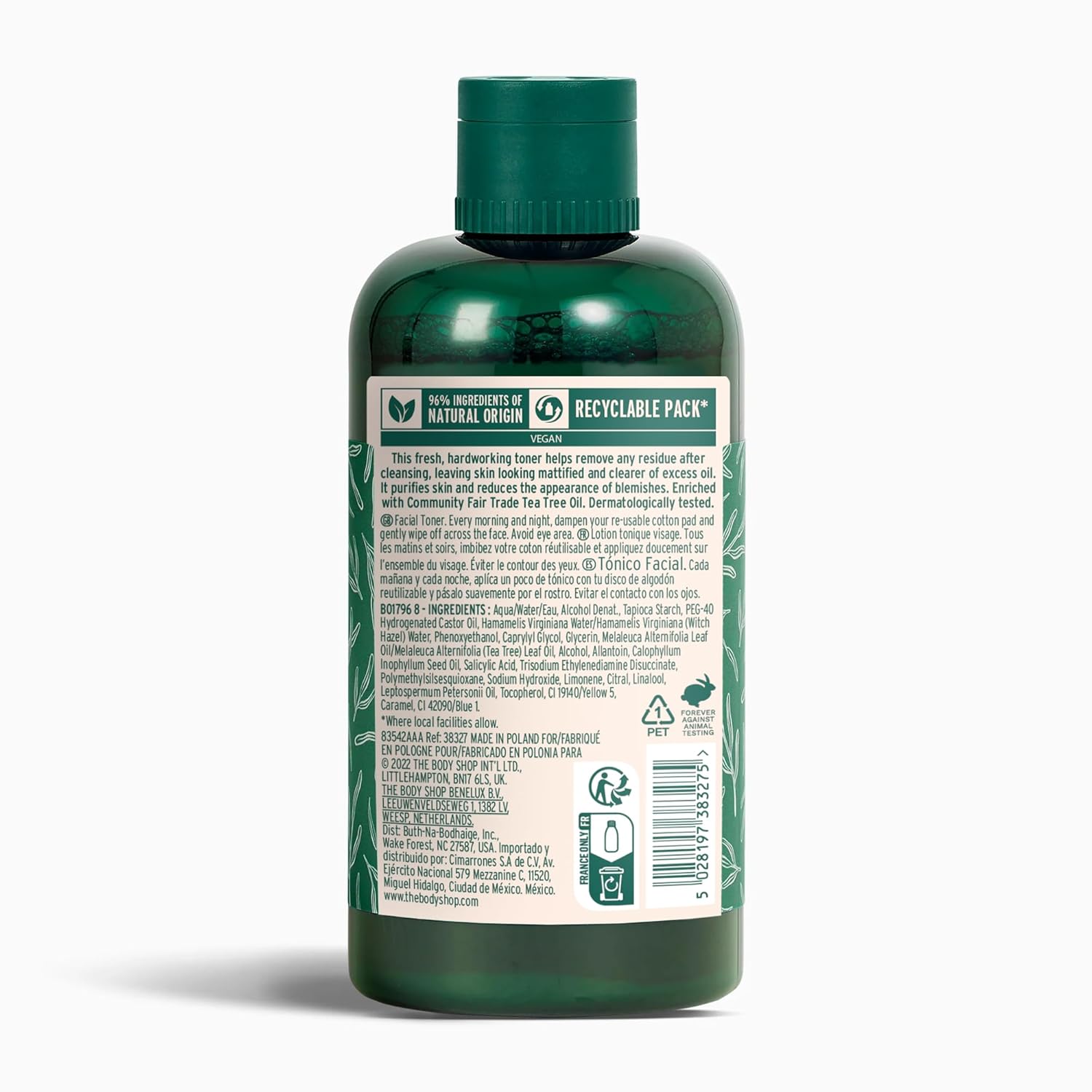 The Body Shop Tea Tree Skin Clearing Mattifying Toner – Purifying Vegan Facial Toner for Oily, Blemished Skin – 8.4 oz - BEAUTY BRATS
