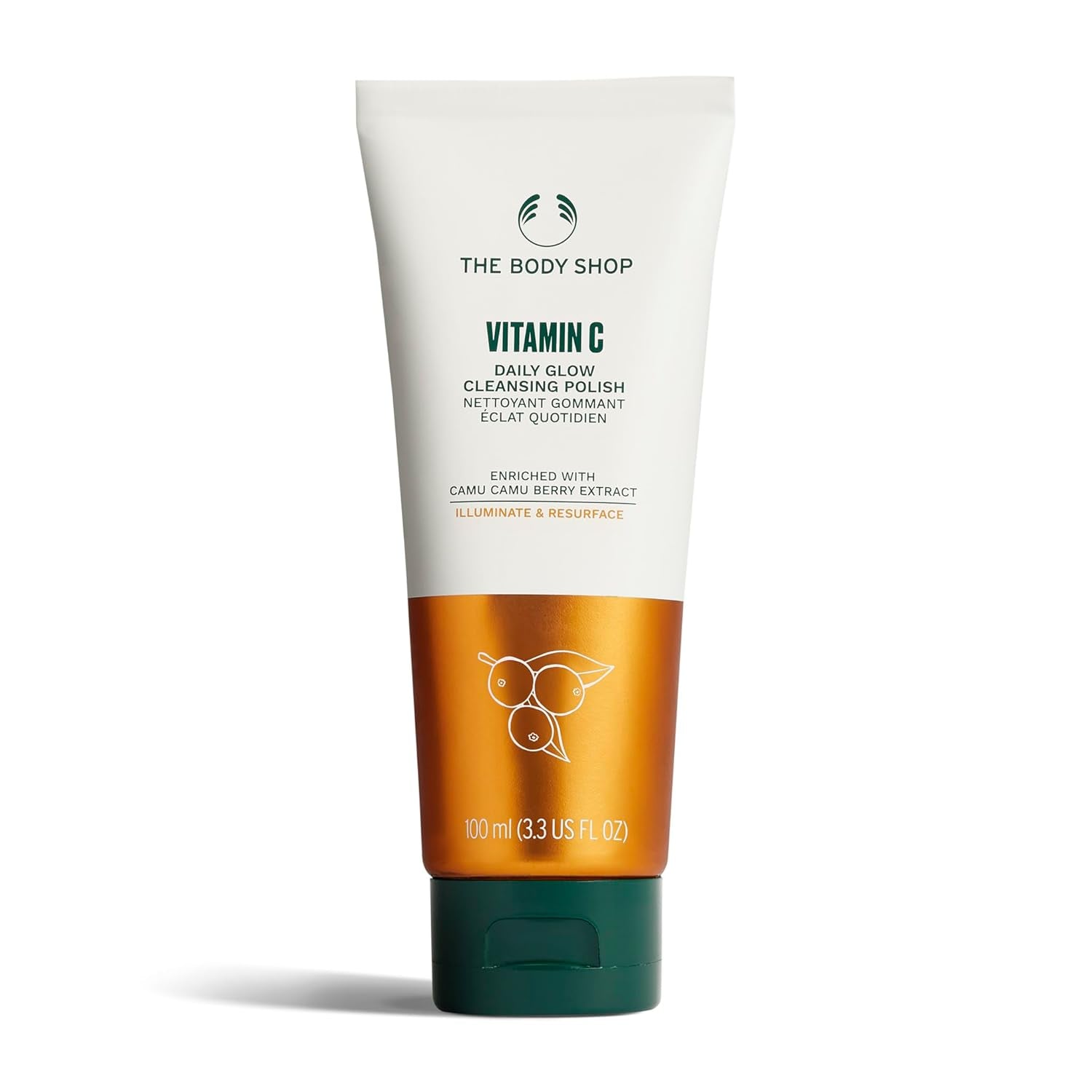 The Body Shop Vitamin C Face Cleanser & Daily Exfoliating Polish | Brightening Facial Wash for All Skin Types, 100ML - BEAUTY BRATS