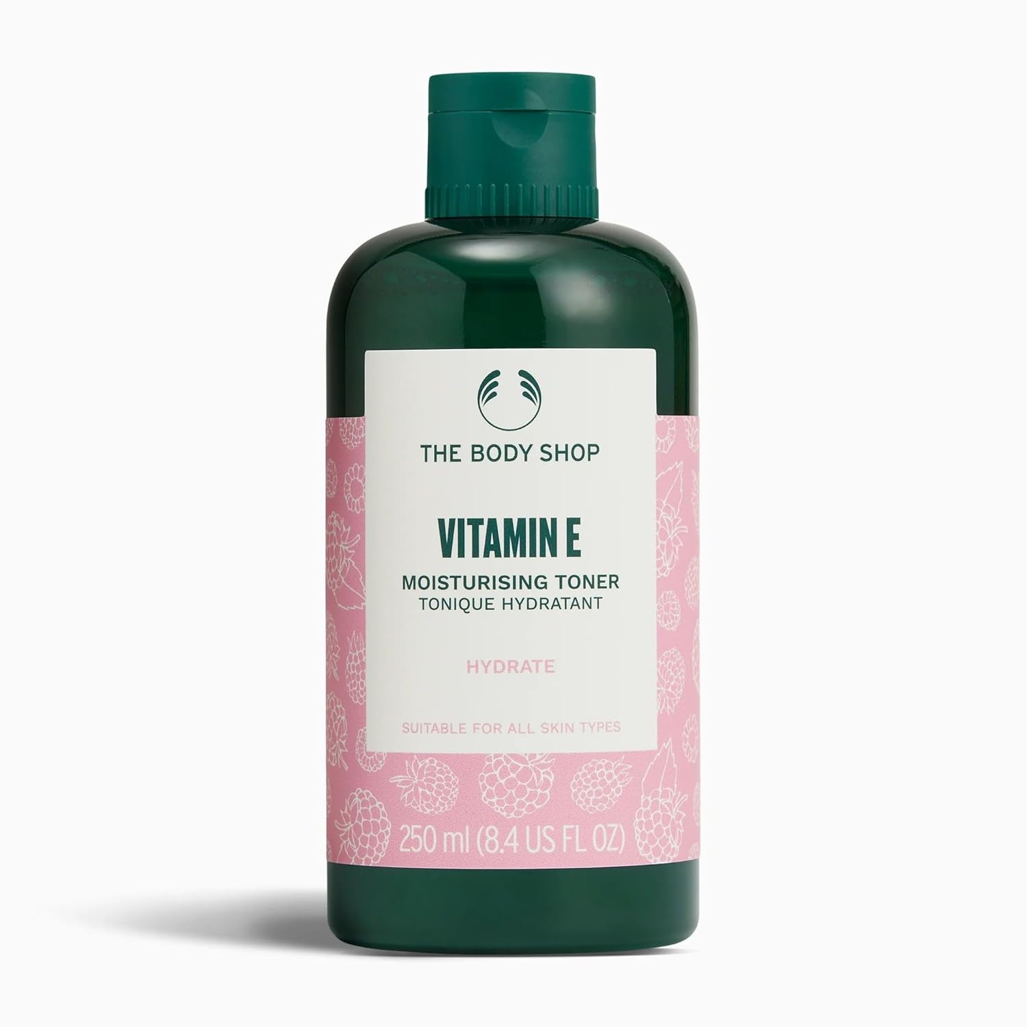 The Body Shop Vitamin E Moisturizing Toner | Hydrating Face Toner for All Skin Types | Remove Excess Oils & Dirt, with Raspberry Seed Oil, 250 ml / 8.4 oz - BEAUTY BRATS