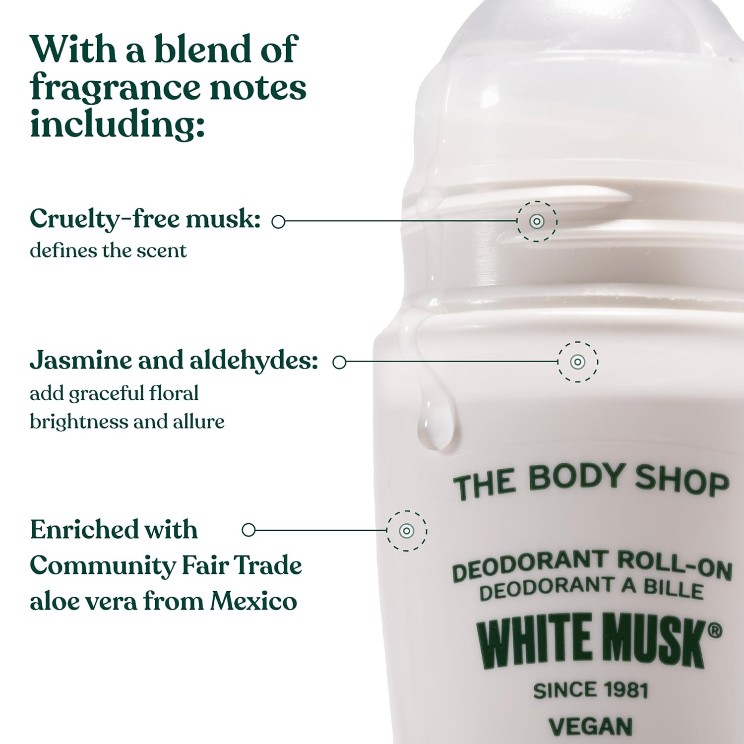 The Body Shop White Musk Deodorant, 50ml - BEAUTY BRATS