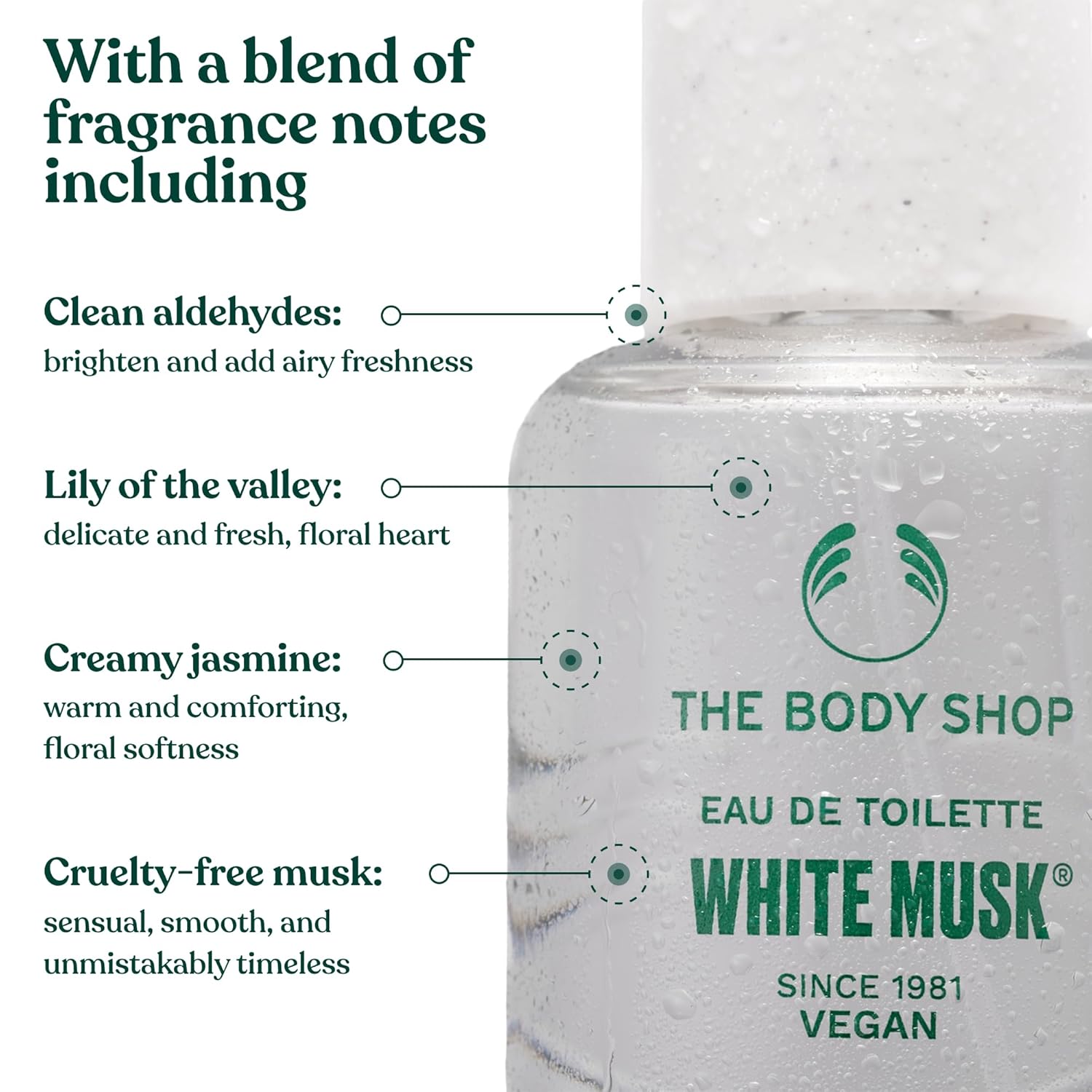 The Body Shop White Musk Eau De Toilette – Fresh, Floral Fragrance – Vegan – 2 oz - BEAUTY BRATS