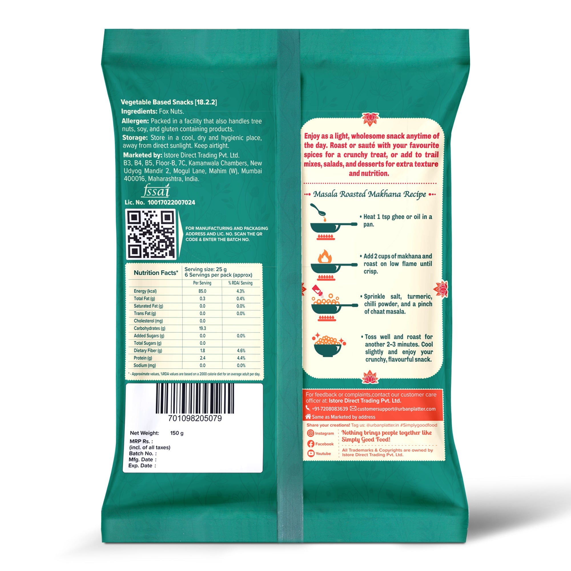Urban Platter Makhana product details