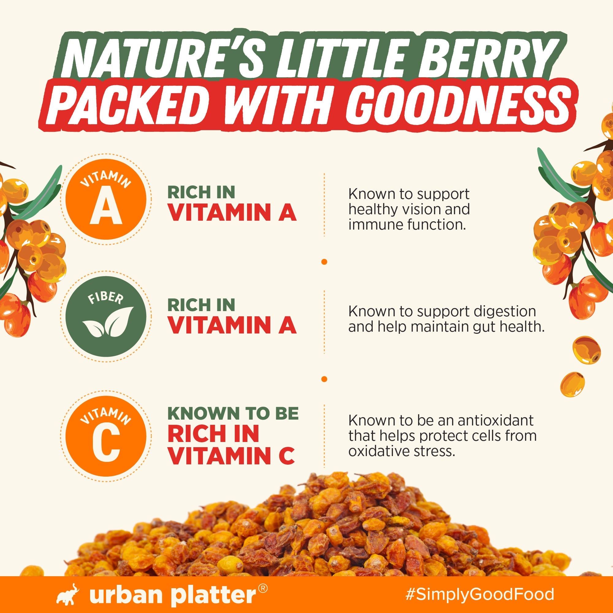 Urban Platter Dried Sea Buckthorn Berries 100g image 7
