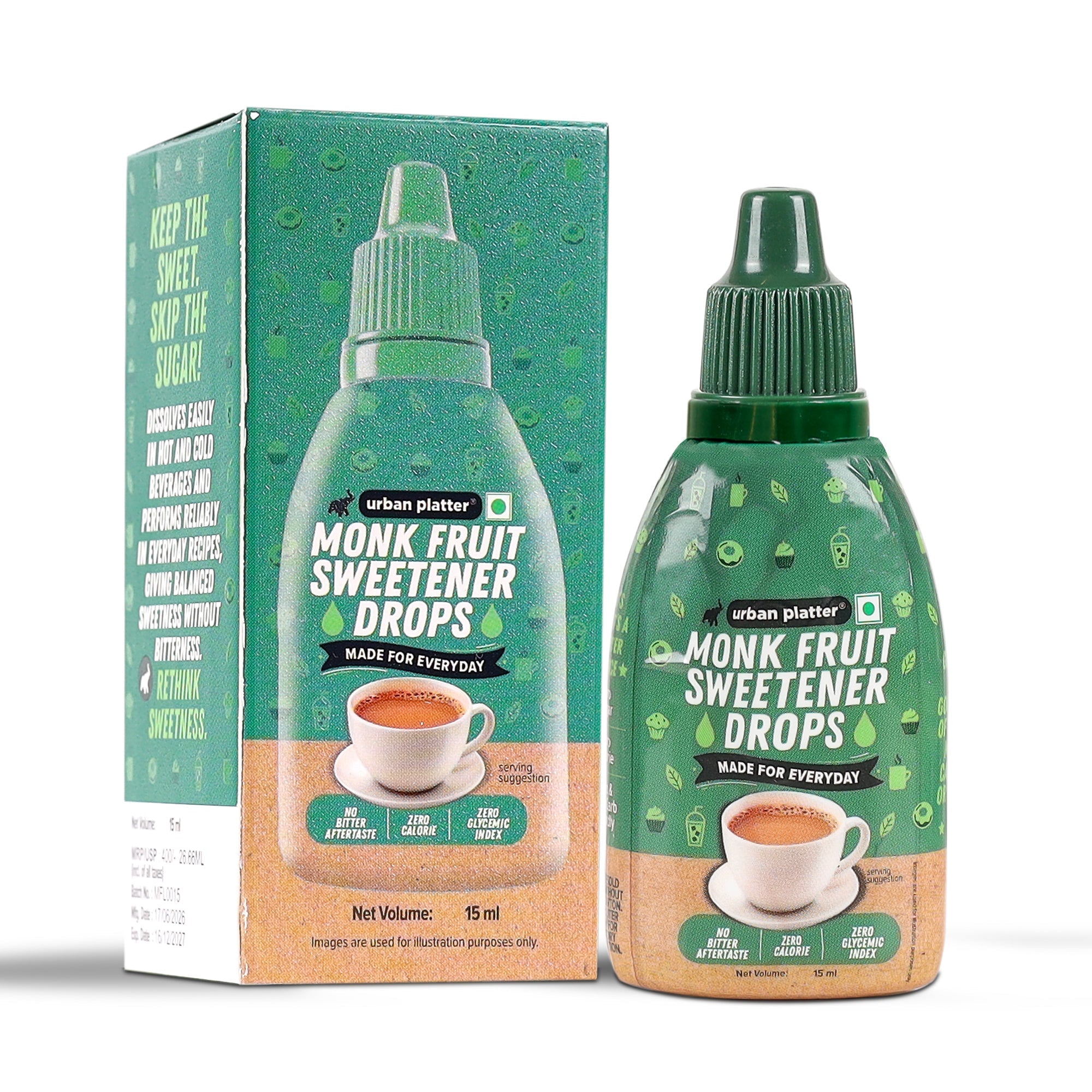 Urban Platter Monk Fruit Sweetener Drops 15ml image 1