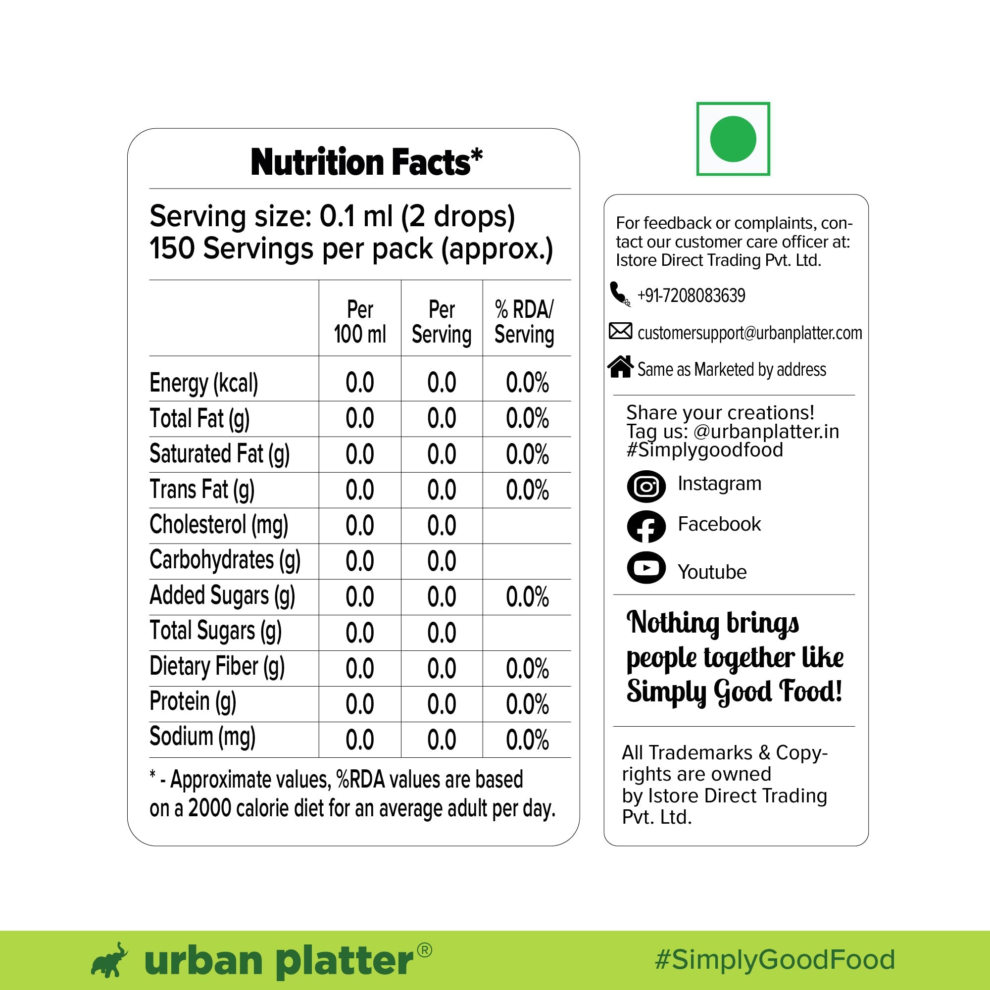 Urban Platter Monk Fruit Sweetener Drops 15ml image 10