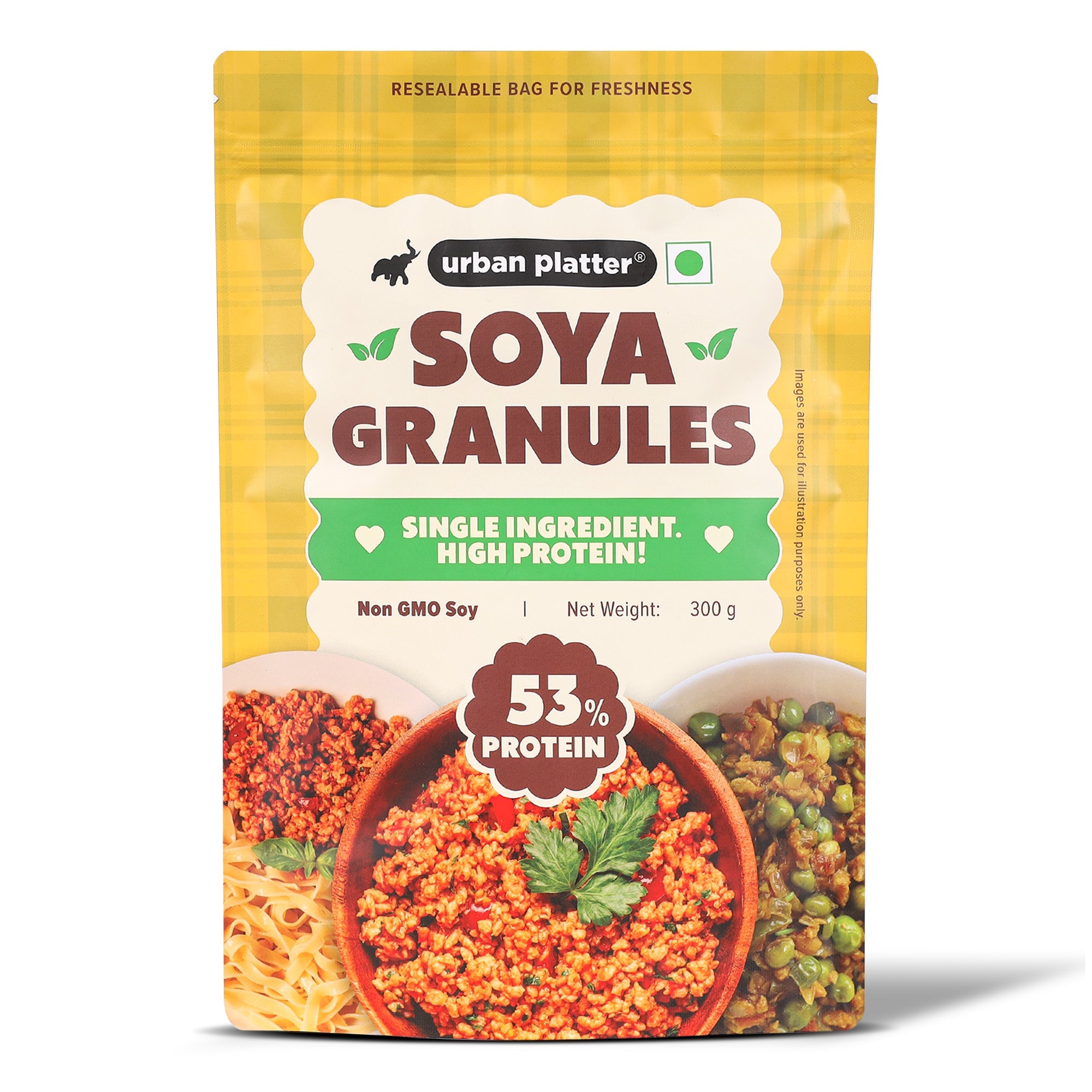 Soya Granules, 300g (53% Plant Protein | Made from Defatted Soy Flour | Fiber Rich Soya Mince) image 1