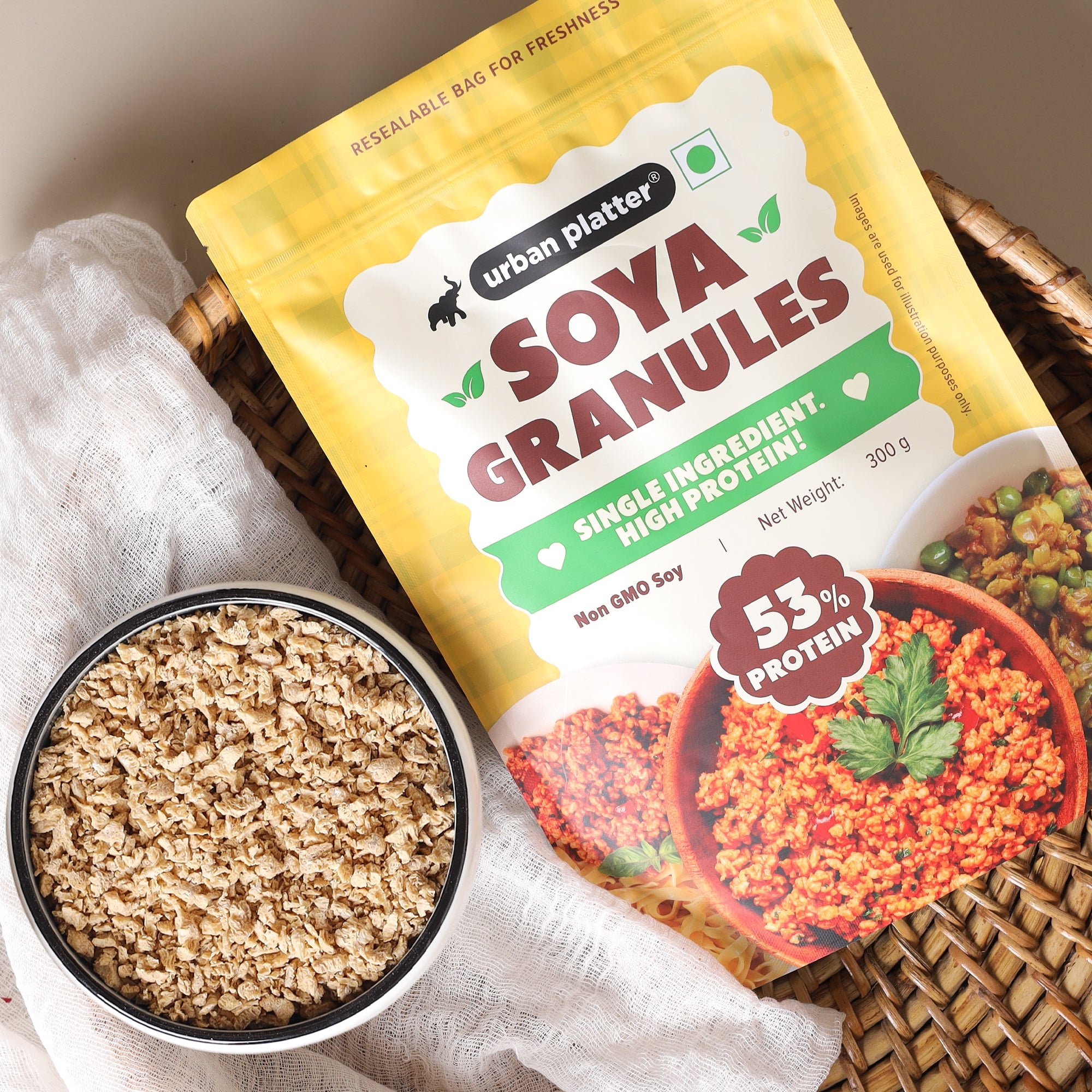 Soya Granules, 300g (53% Plant Protein | Made from Defatted Soy Flour | Fiber Rich Soya Mince) image 3
