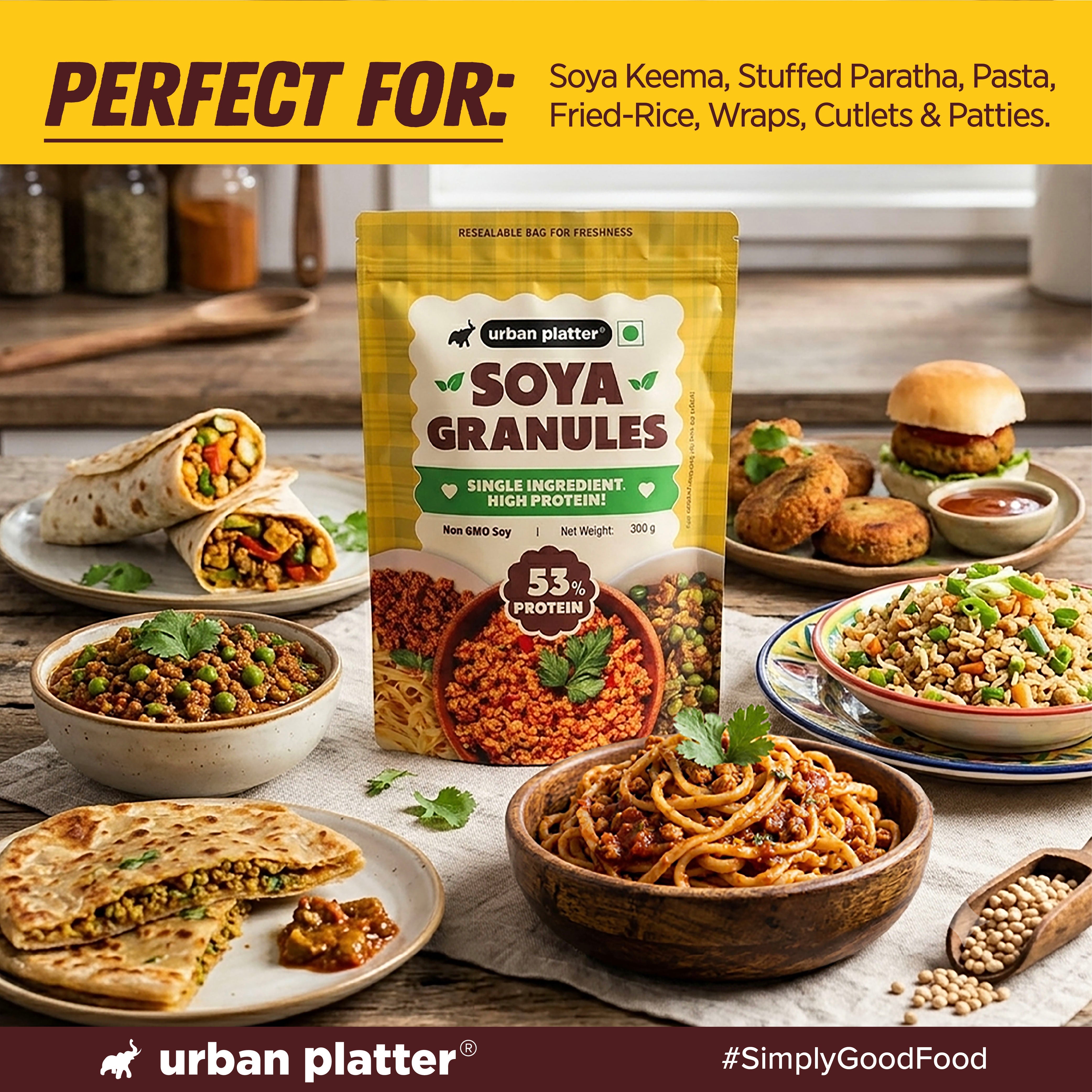 Soya Granules, 300g (53% Plant Protein | Made from Defatted Soy Flour | Fiber Rich Soya Mince) image 8