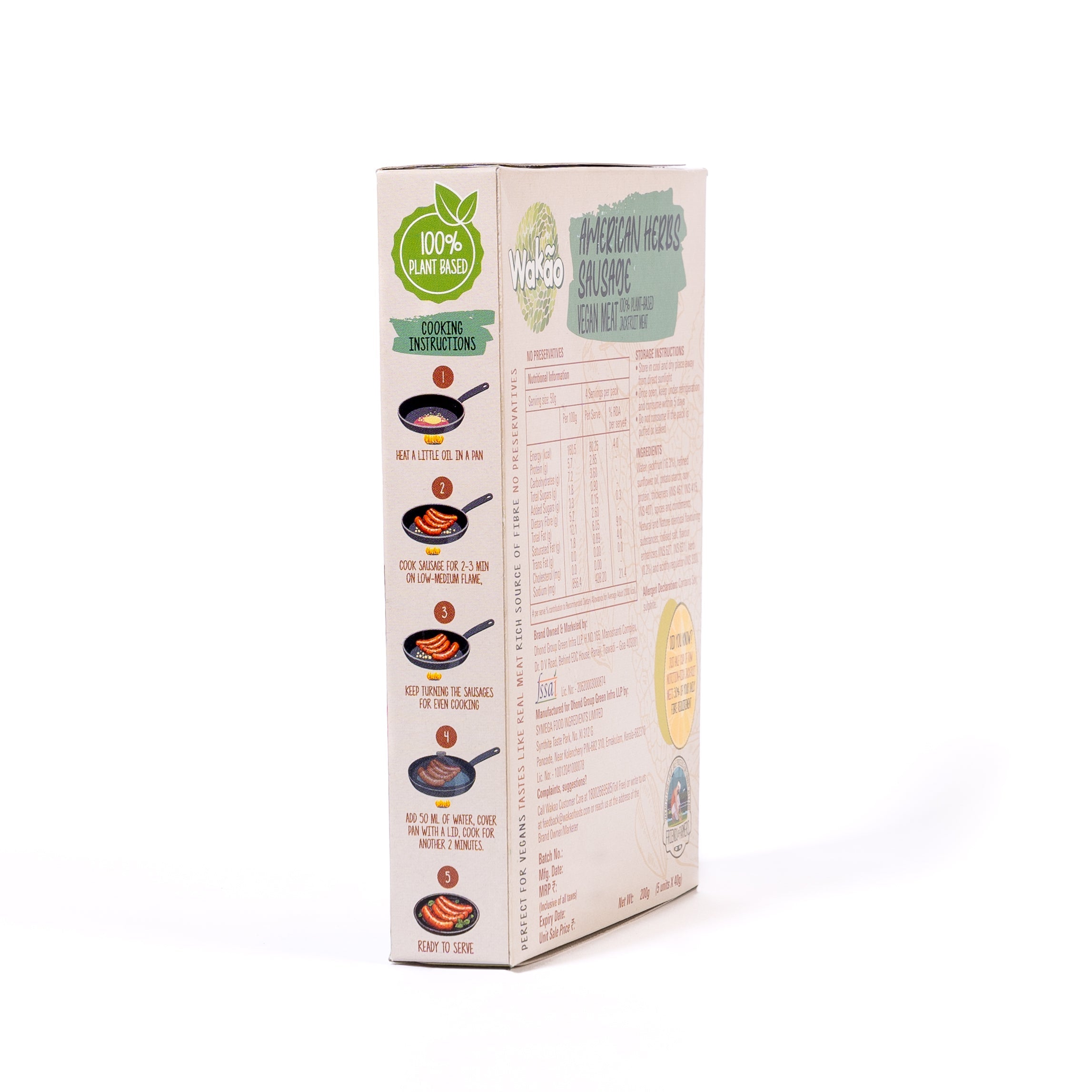 Wakao American Herb Sausages, 200g (Ready to cook) image 3